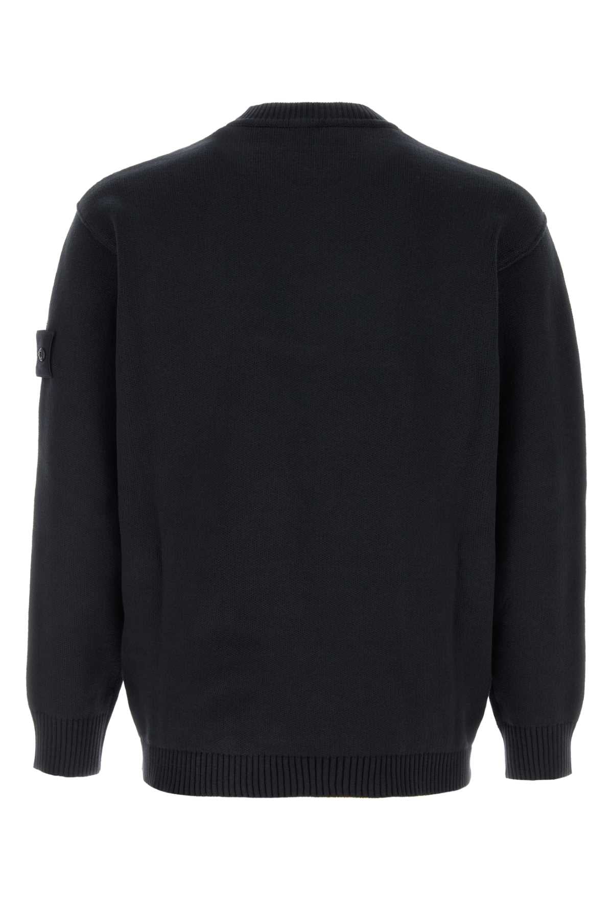 Stone Island Men Midnight Blue Stretch Cotton Sweater STONE ISLAND