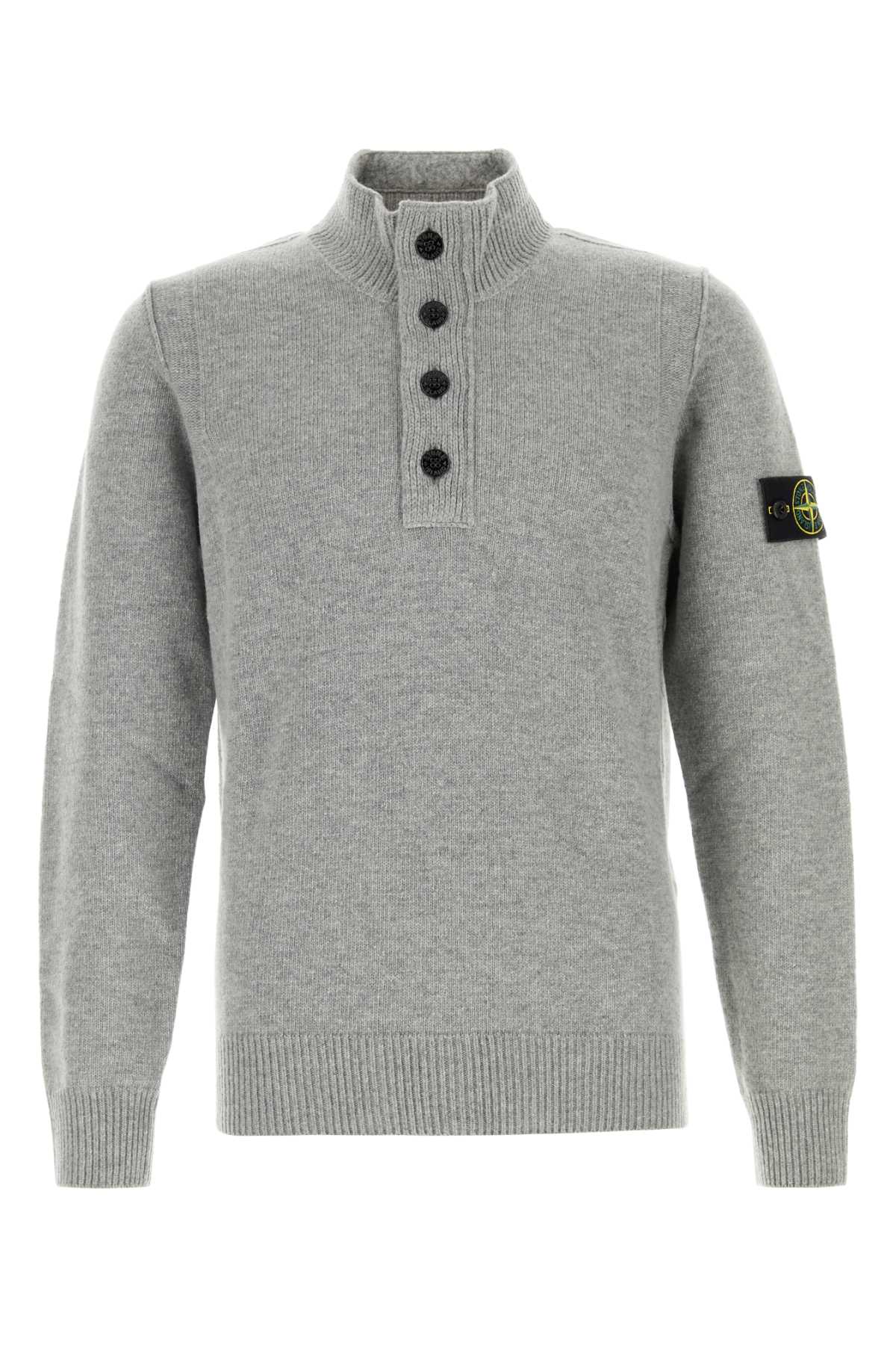 Stone Island Men Grey Wool Blend Sweater STONE ISLAND