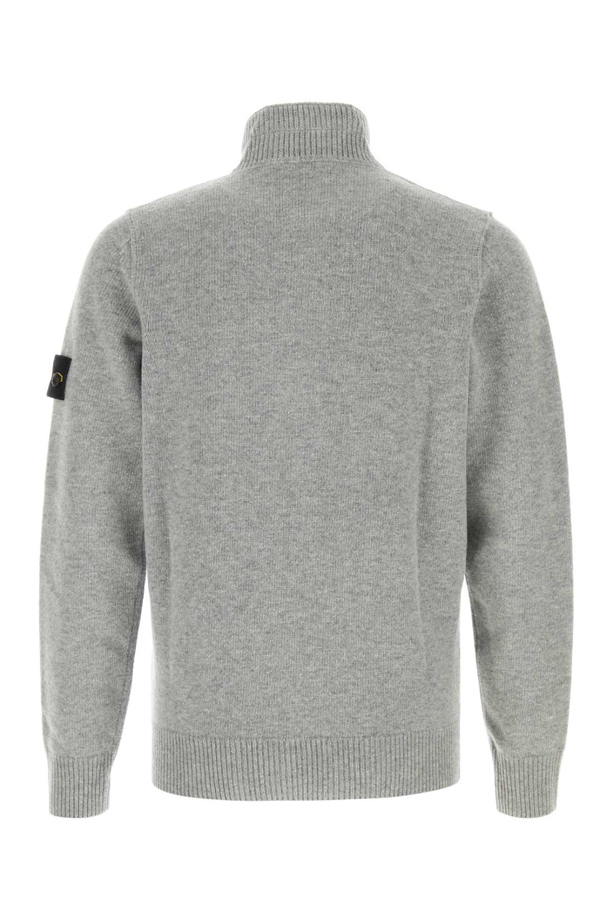Stone Island Men Grey Wool Blend Sweater STONE ISLAND