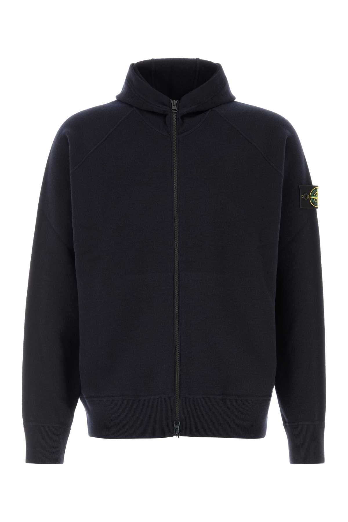 Stone Island Men Midnight Blue Knit Sweatshirt STONE ISLAND