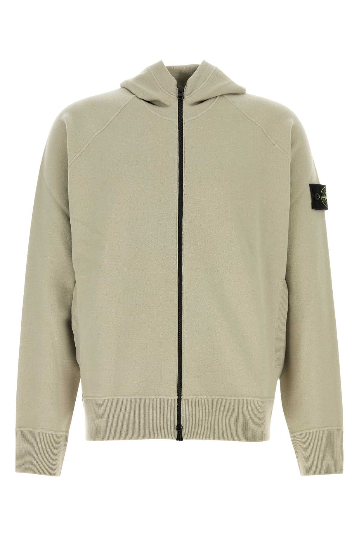 Stone Island Men Dove Grey Knit Sweatshirt STONE ISLAND