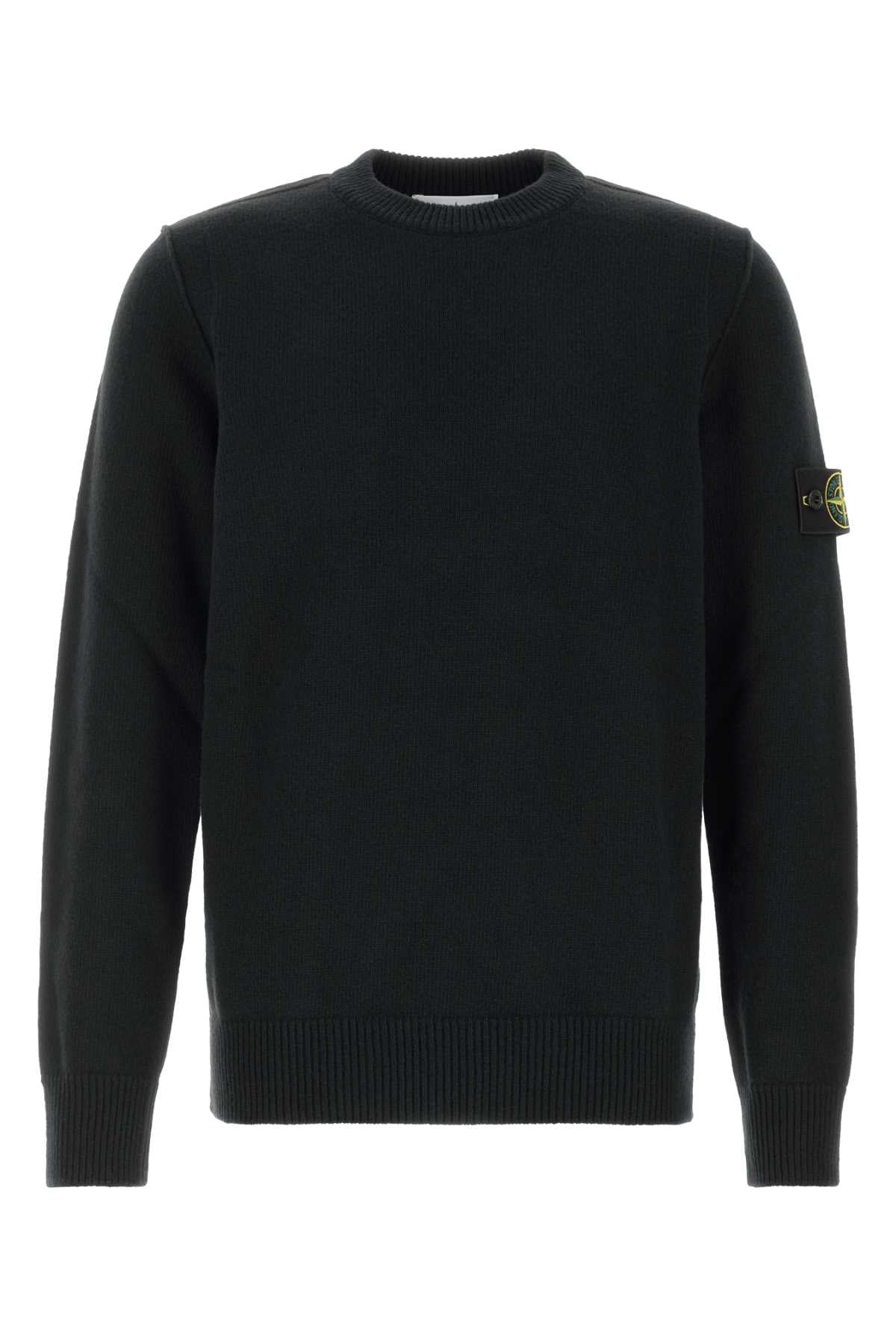 Stone Island Men Black Wool Blend Sweater STONE ISLAND