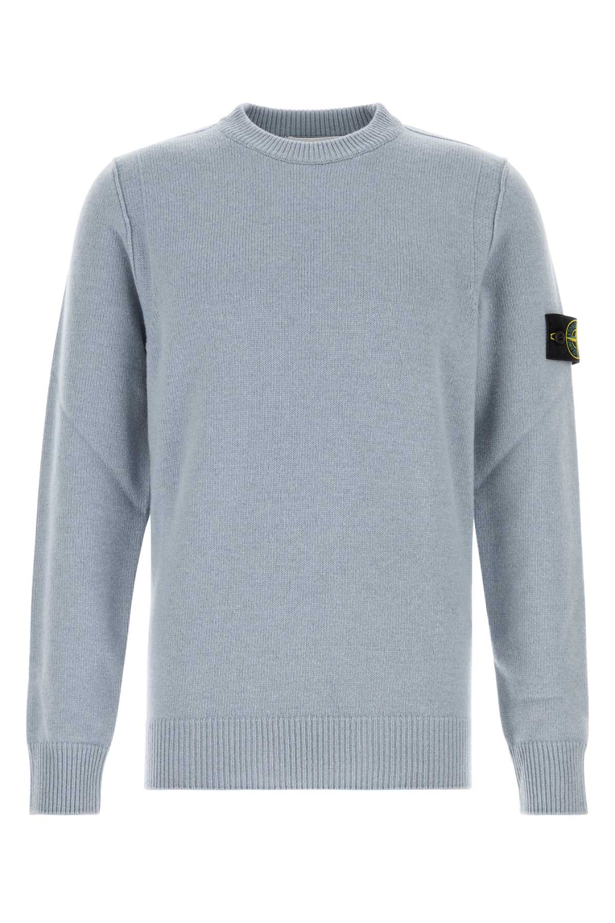 Stone Island Men Light Blue Wool Blend Sweater STONE ISLAND