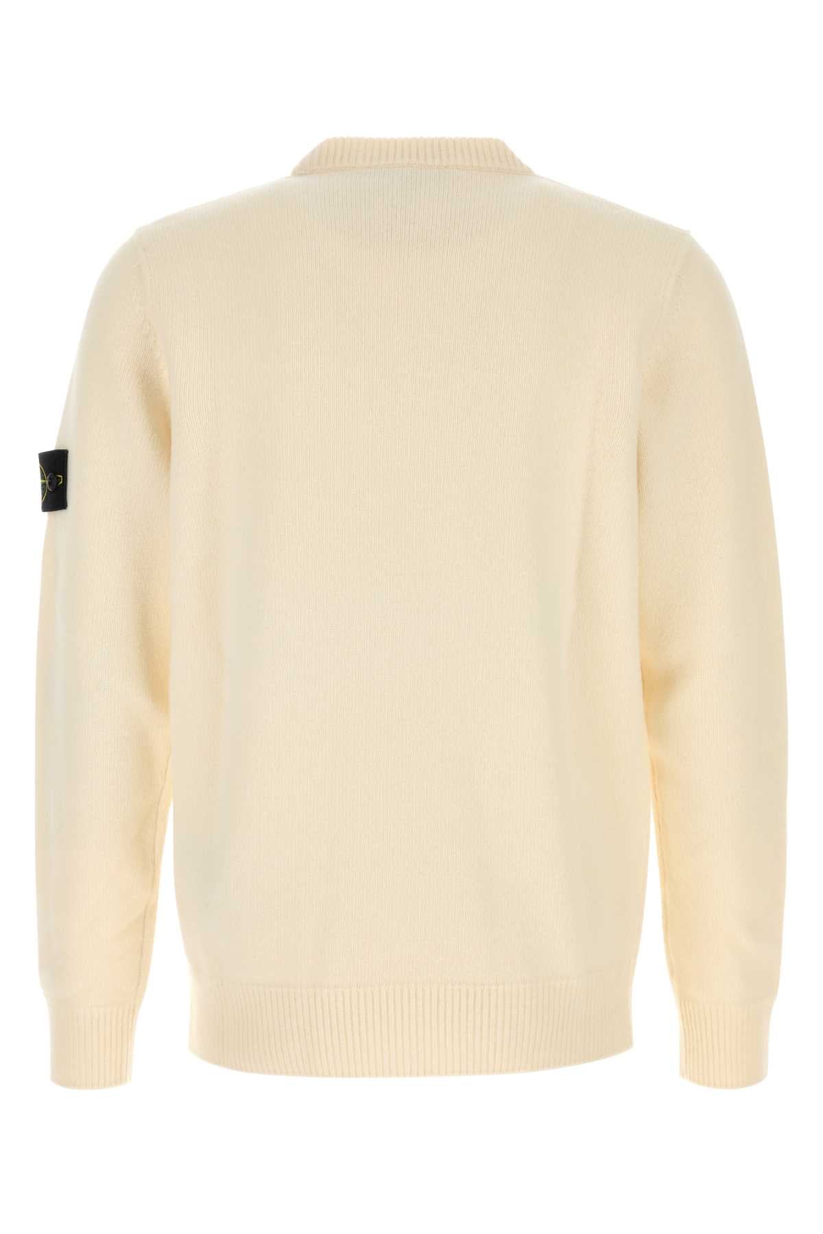 Stone Island Men Ivory Wool Blend Sweater STONE ISLAND