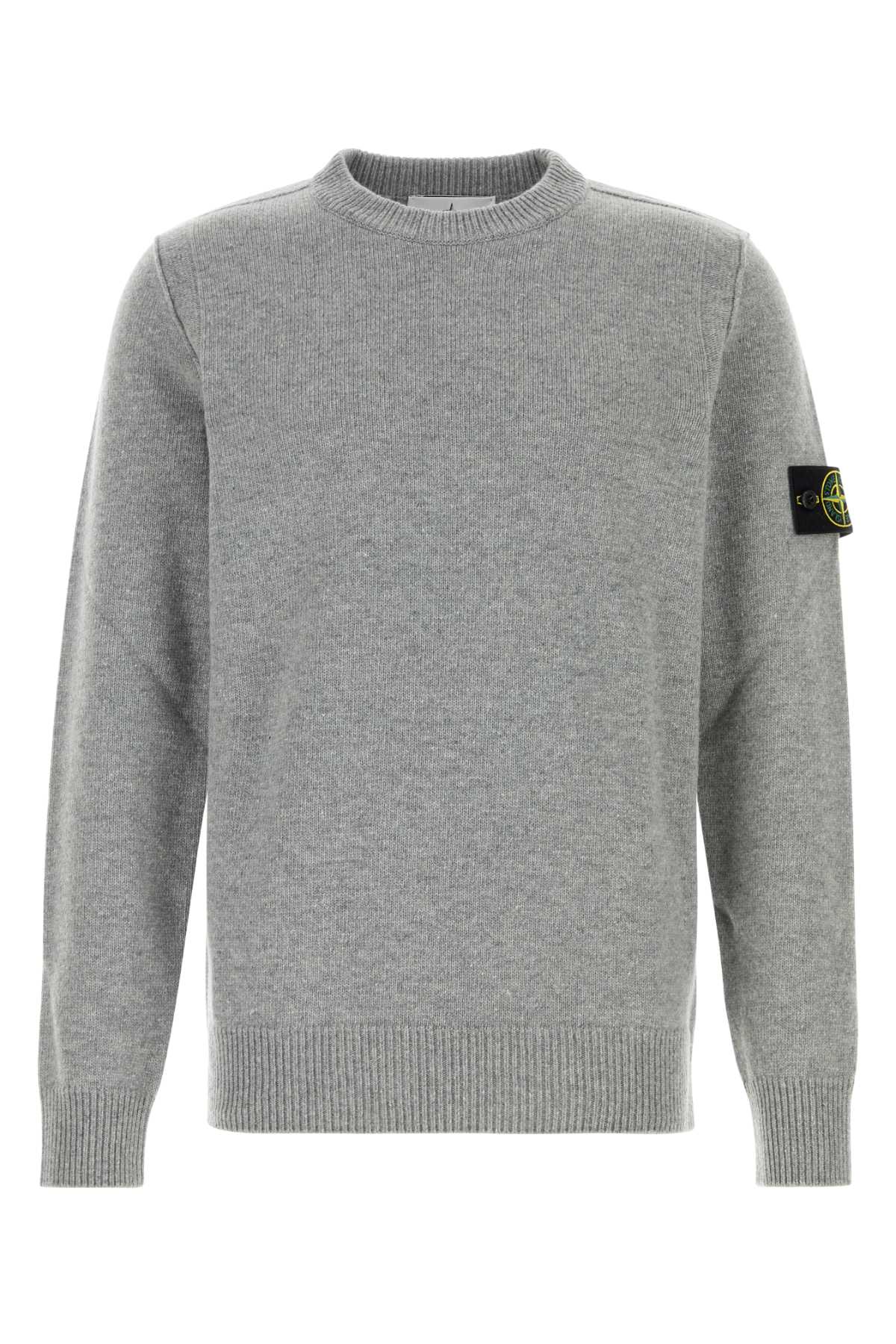Stone Island Men Grey Wool Blend Sweater STONE ISLAND