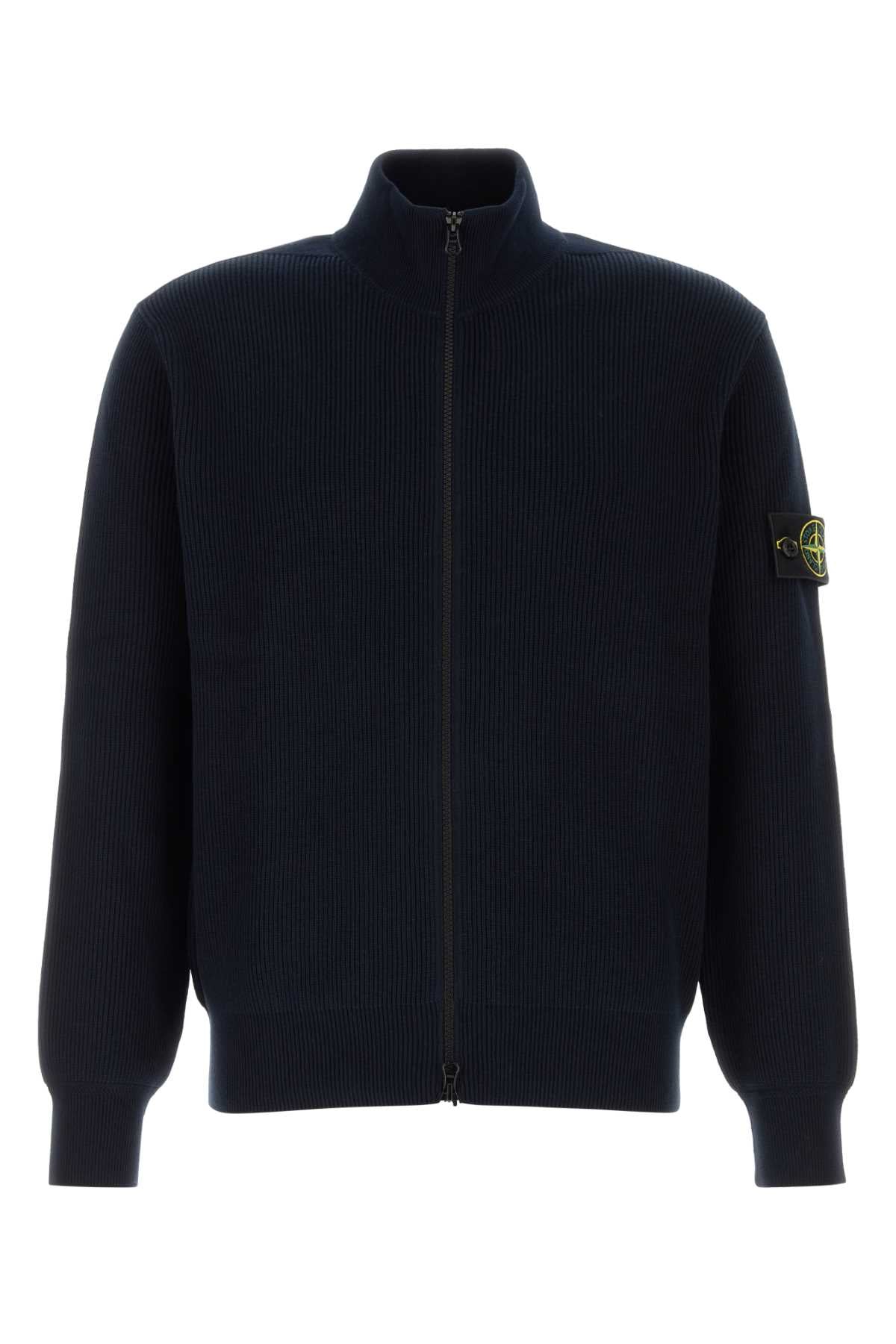 Stone Island Men Midnight Blue Cotton Cardigan STONE ISLAND