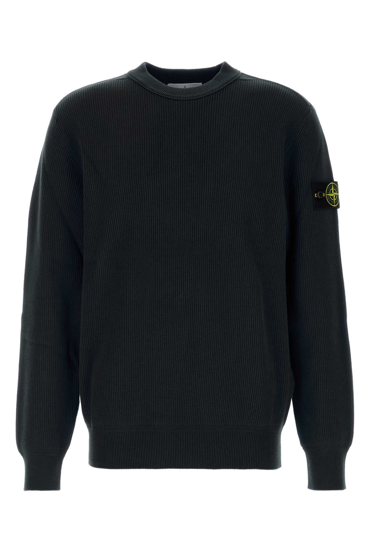 Stone Island Men Black Cotton Sweater STONE ISLAND