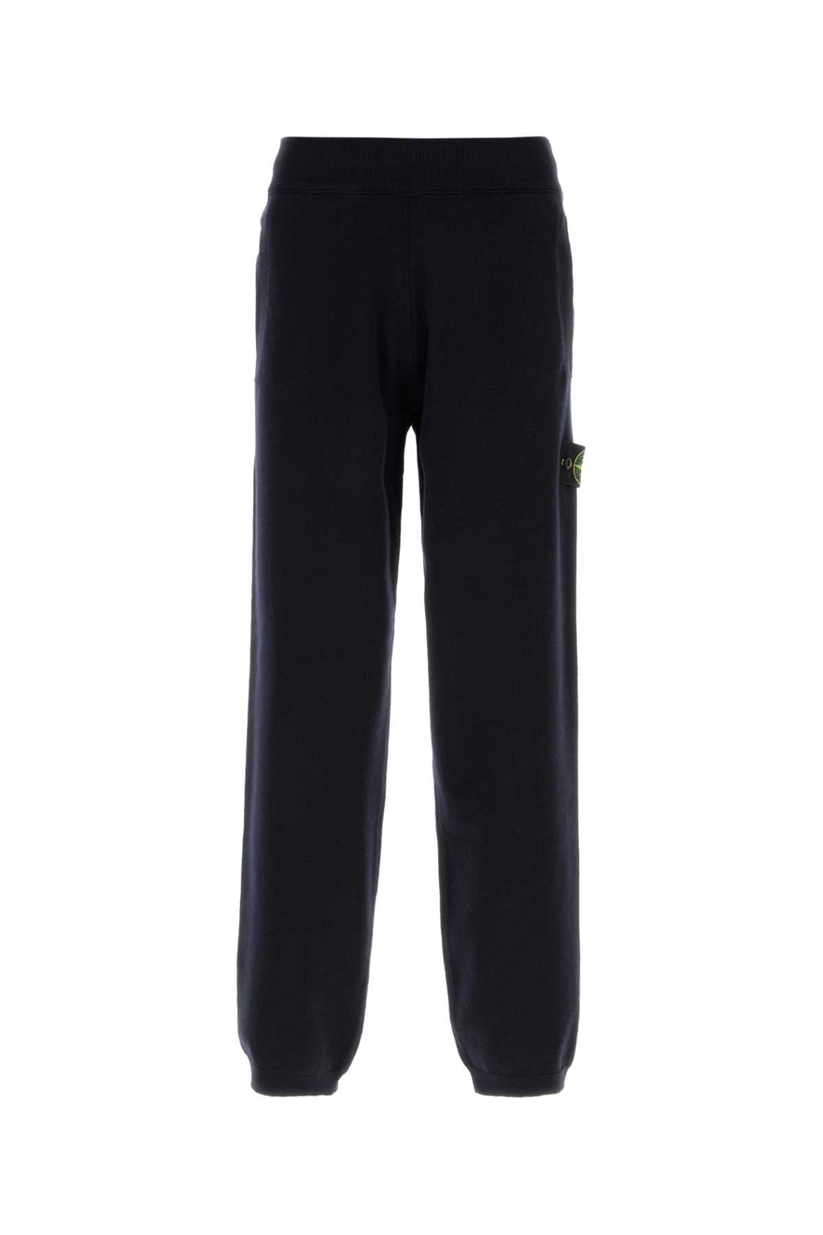 Stone Island Men Midnight Blue Wool Blend Joggers STONE ISLAND