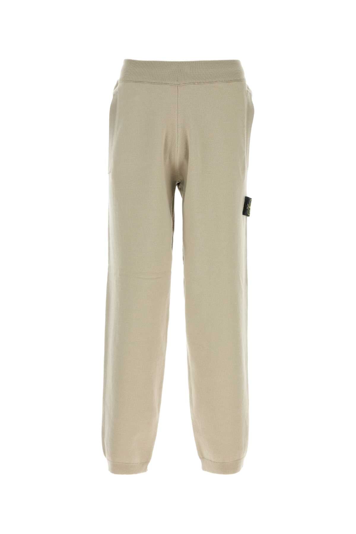 Stone Island Men Sage Green Wool Blend Joggers STONE ISLAND