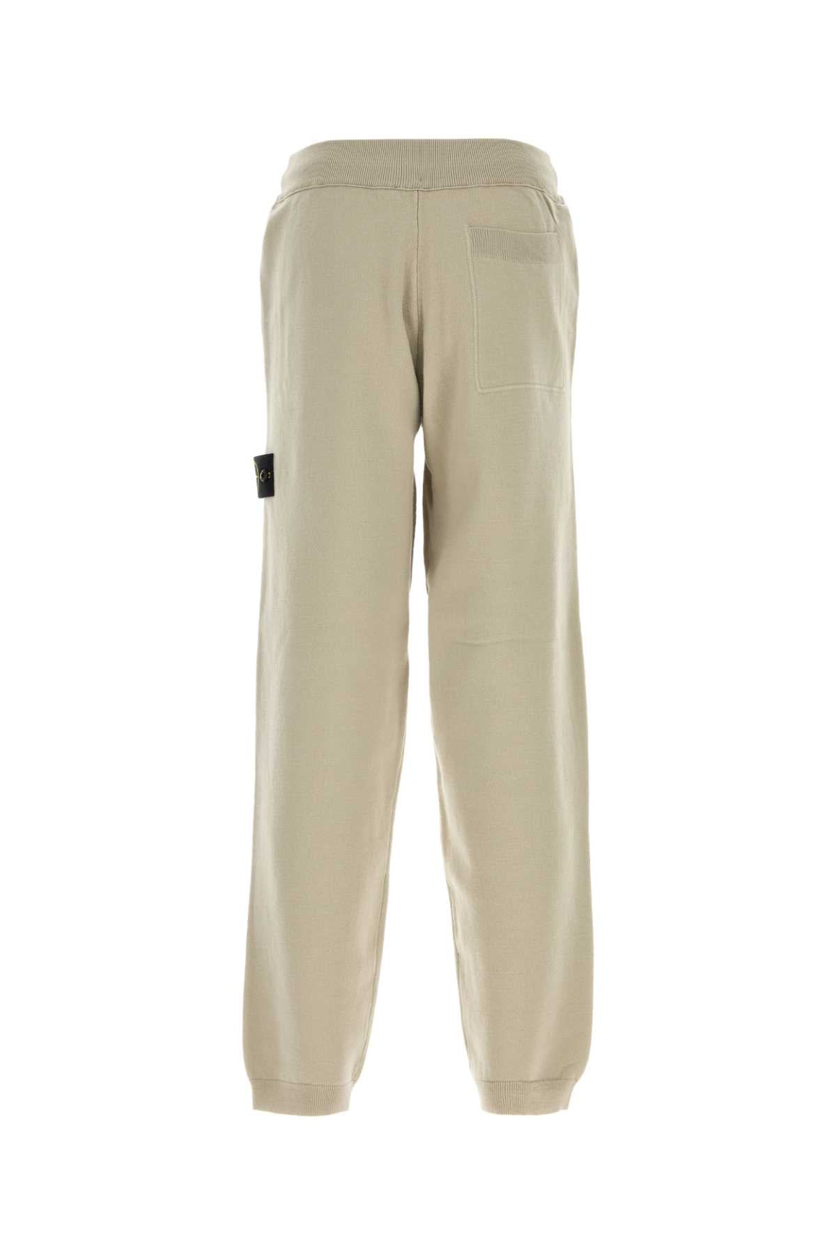 Stone Island Men Sage Green Wool Blend Joggers STONE ISLAND