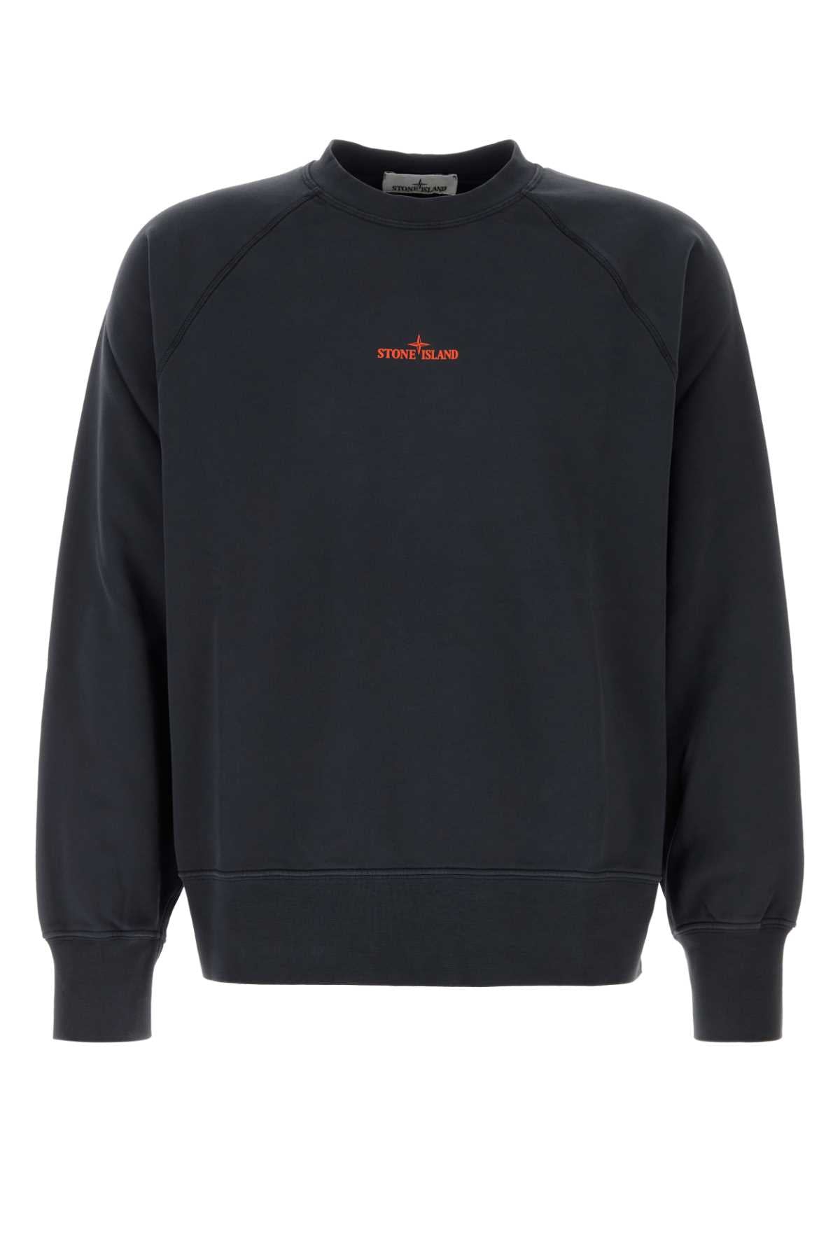 Stone Island Men Navy Blue Cotton Sweatshirt STONE ISLAND