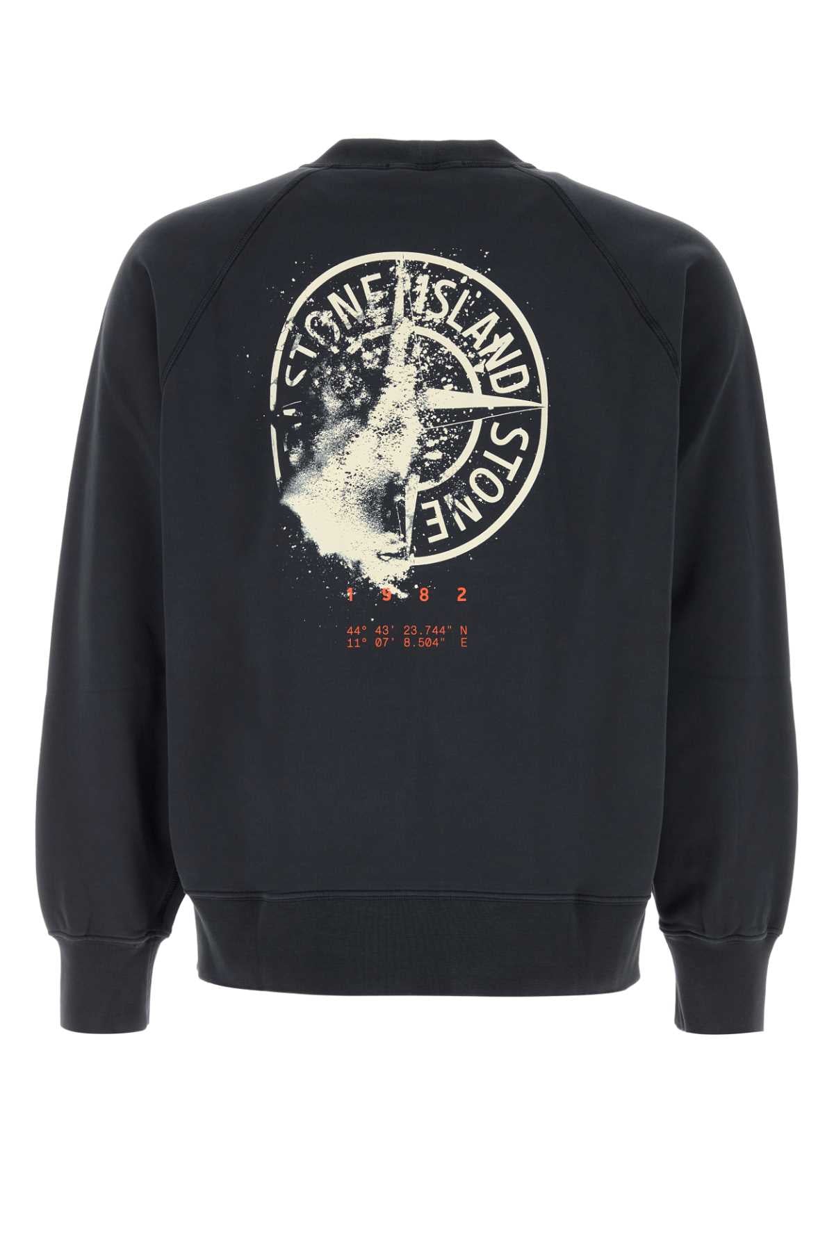 Stone Island Men Navy Blue Cotton Sweatshirt STONE ISLAND