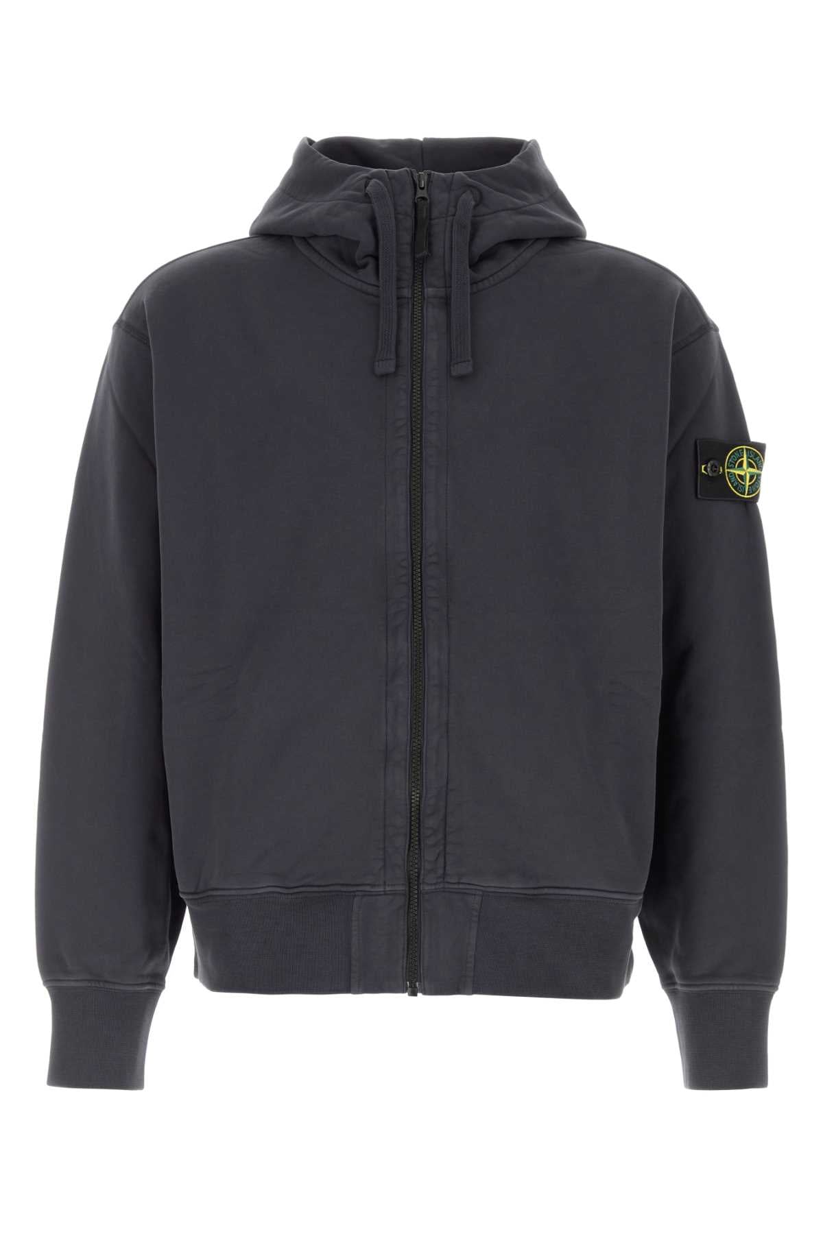 Stone Island Men Nay Blue Cotton Sweatshirt STONE ISLAND
