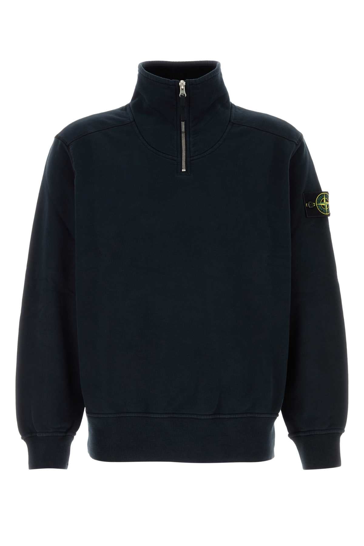 Stone Island Men Midnight Blue Cotton Sweatshirt STONE ISLAND