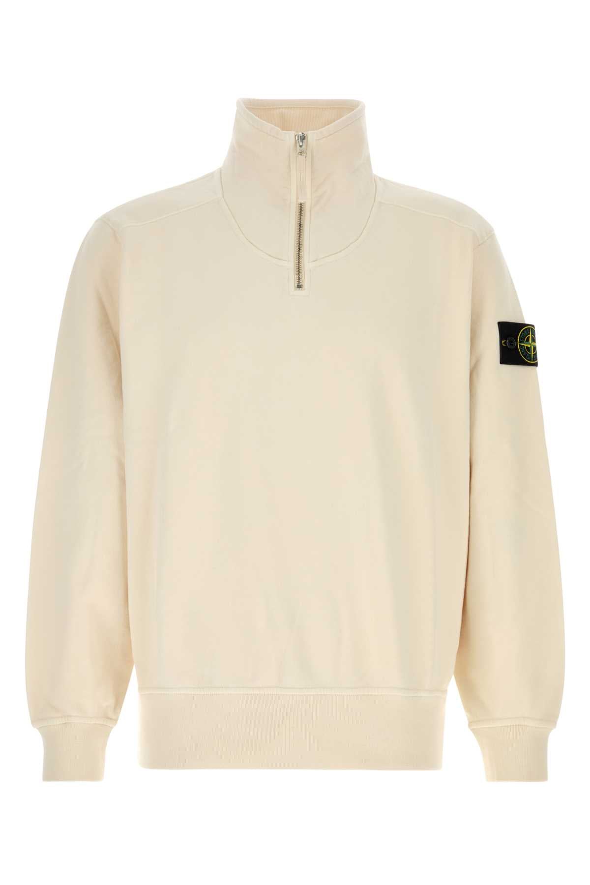 Stone Island Men Ivory Cotton Sweatshirt STONE ISLAND