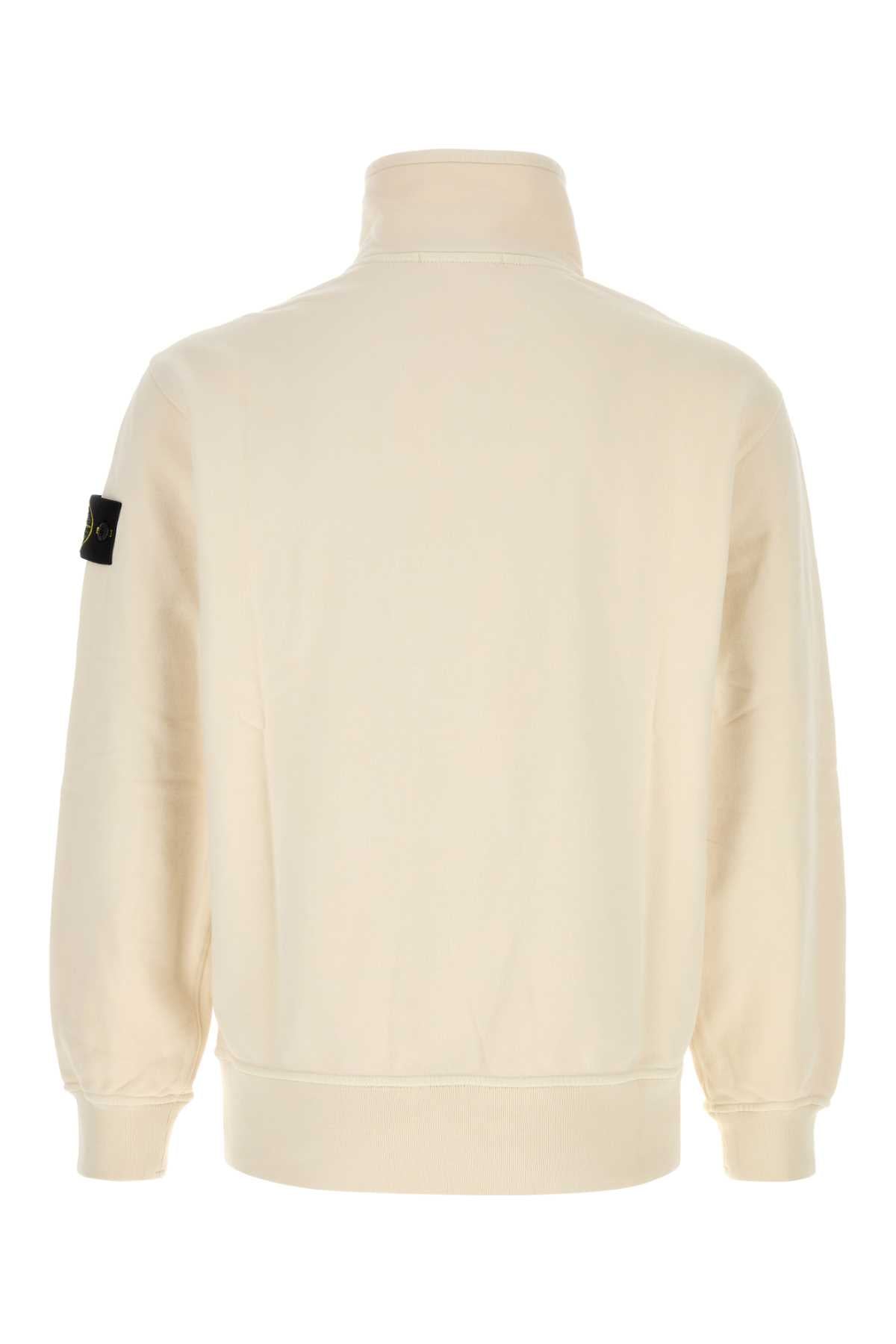 Stone Island Men Ivory Cotton Sweatshirt STONE ISLAND