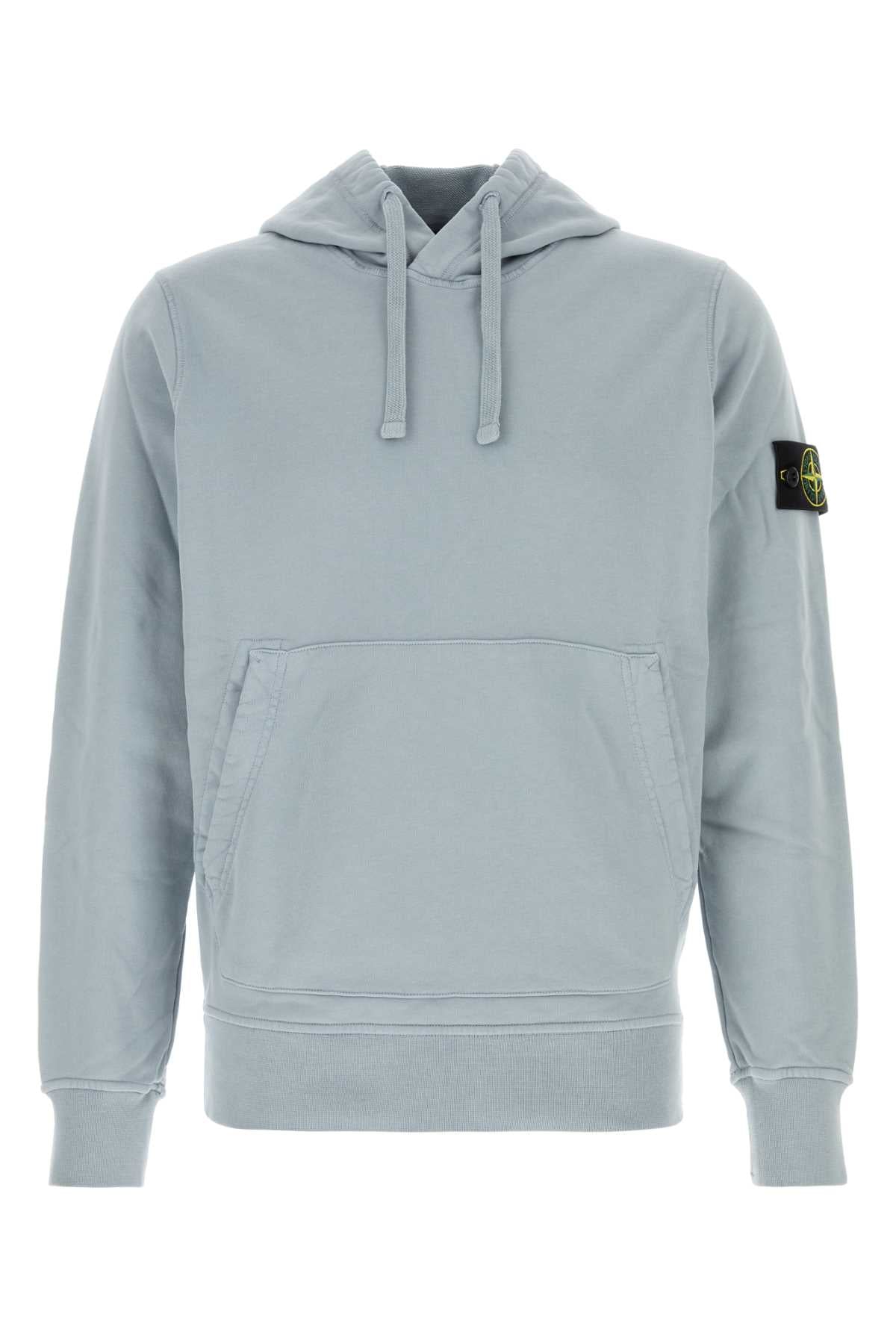 Stone Island Men Powder Blue Cotton Sweatshirt STONE ISLAND