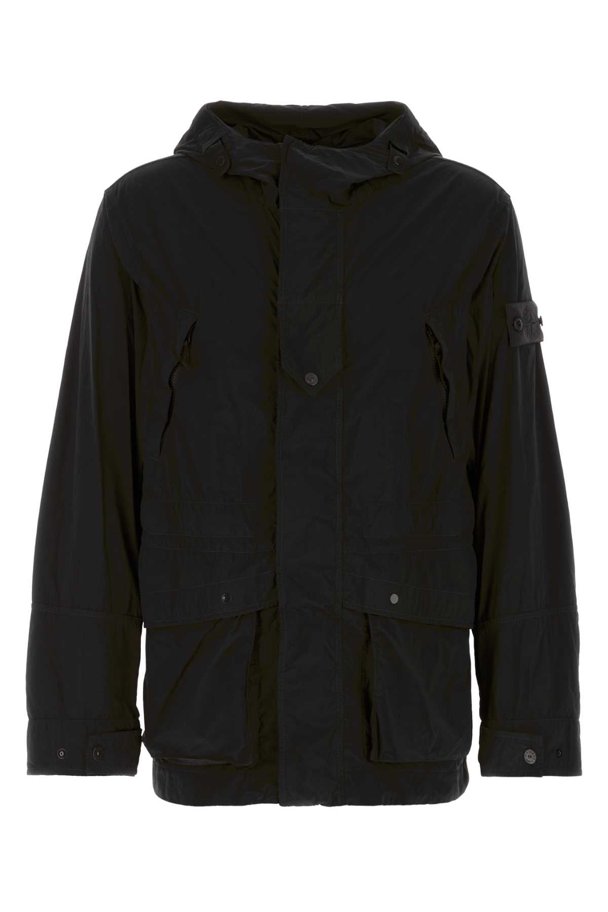 Stone Island Men Black Nylon Parka STONE ISLAND