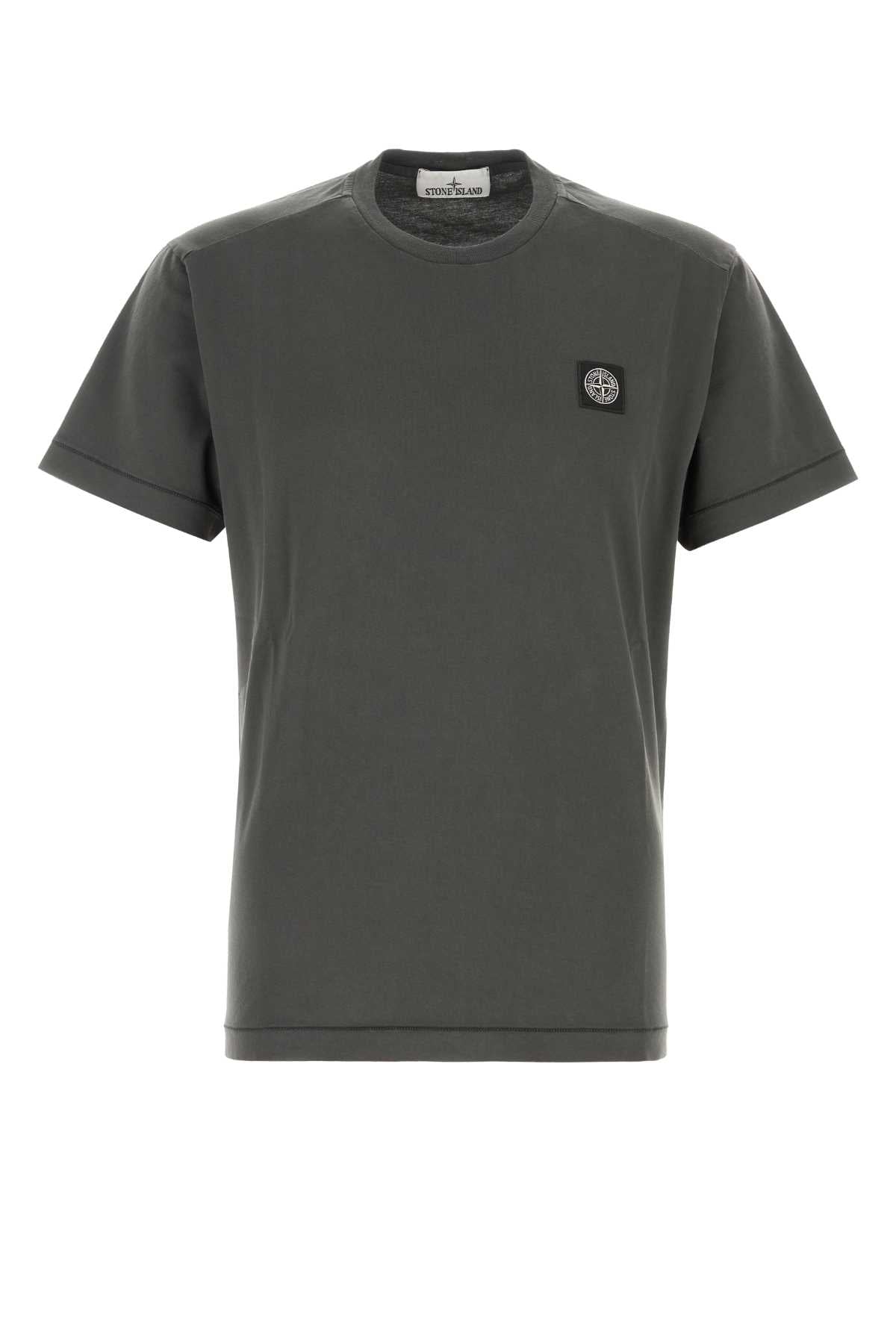 Stone Island Men Charcoal Cotton T-Shirt STONE ISLAND