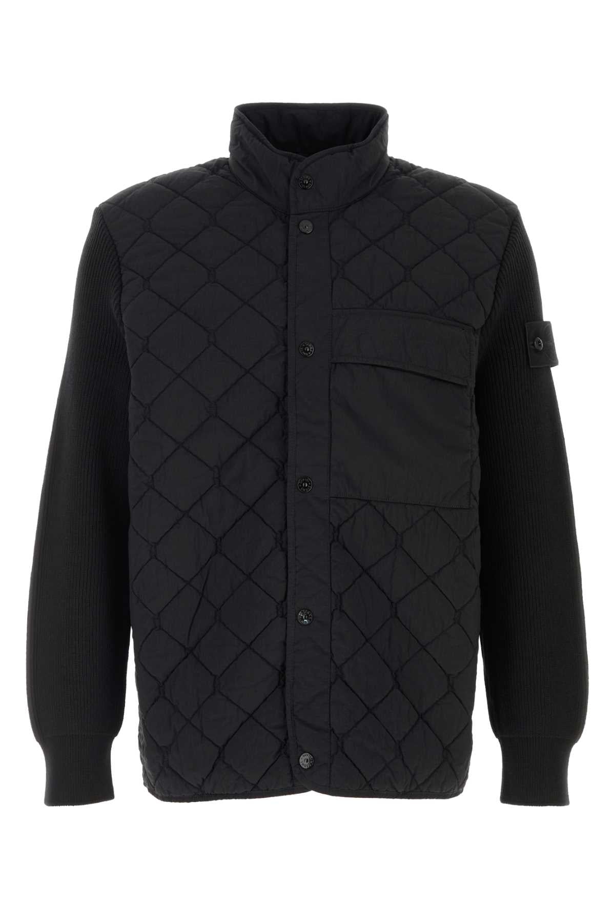 Stone Island Men Black Nylon Jacket STONE ISLAND
