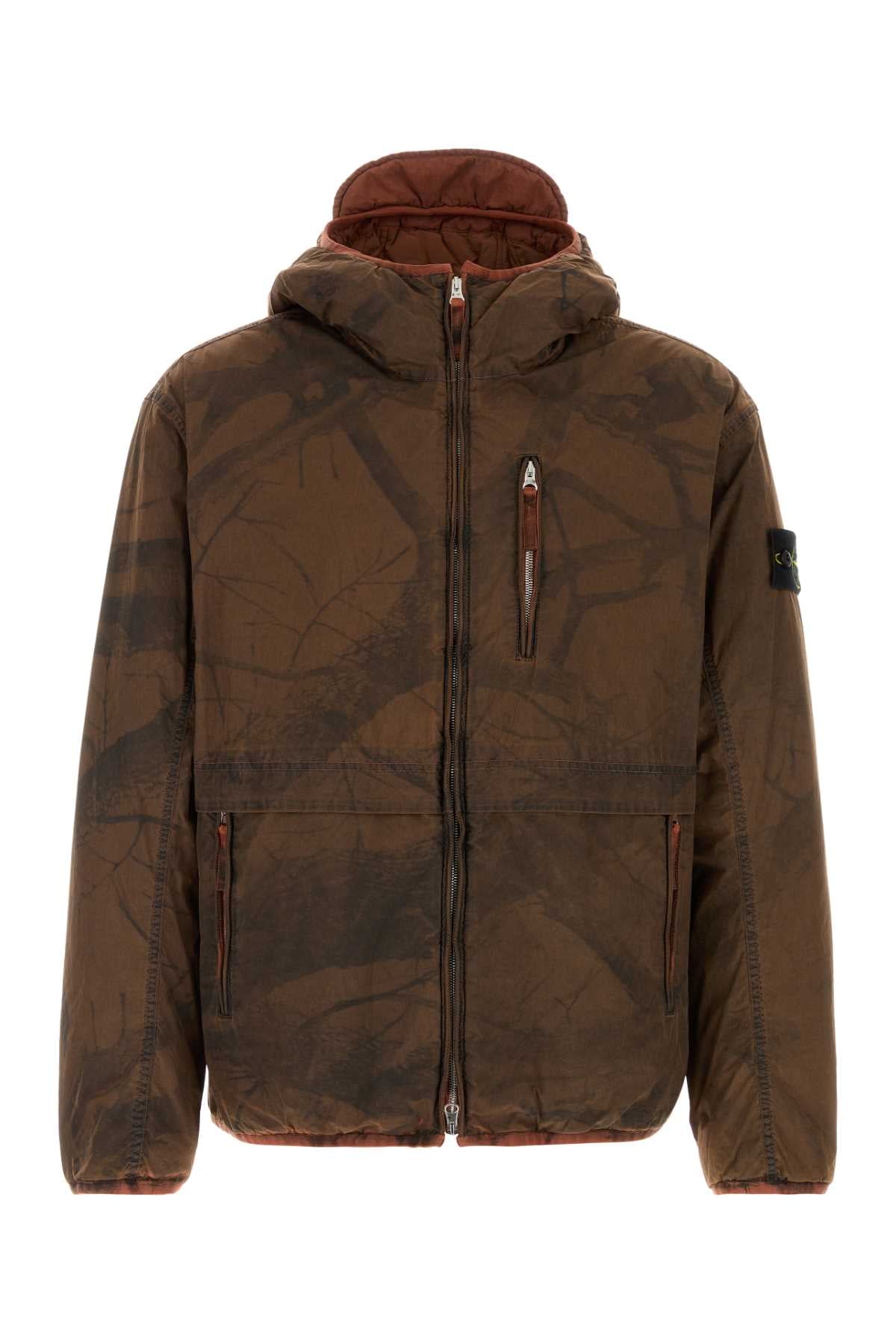 Stone Island Men Printed Nylon Padded Jacket STONE ISLAND