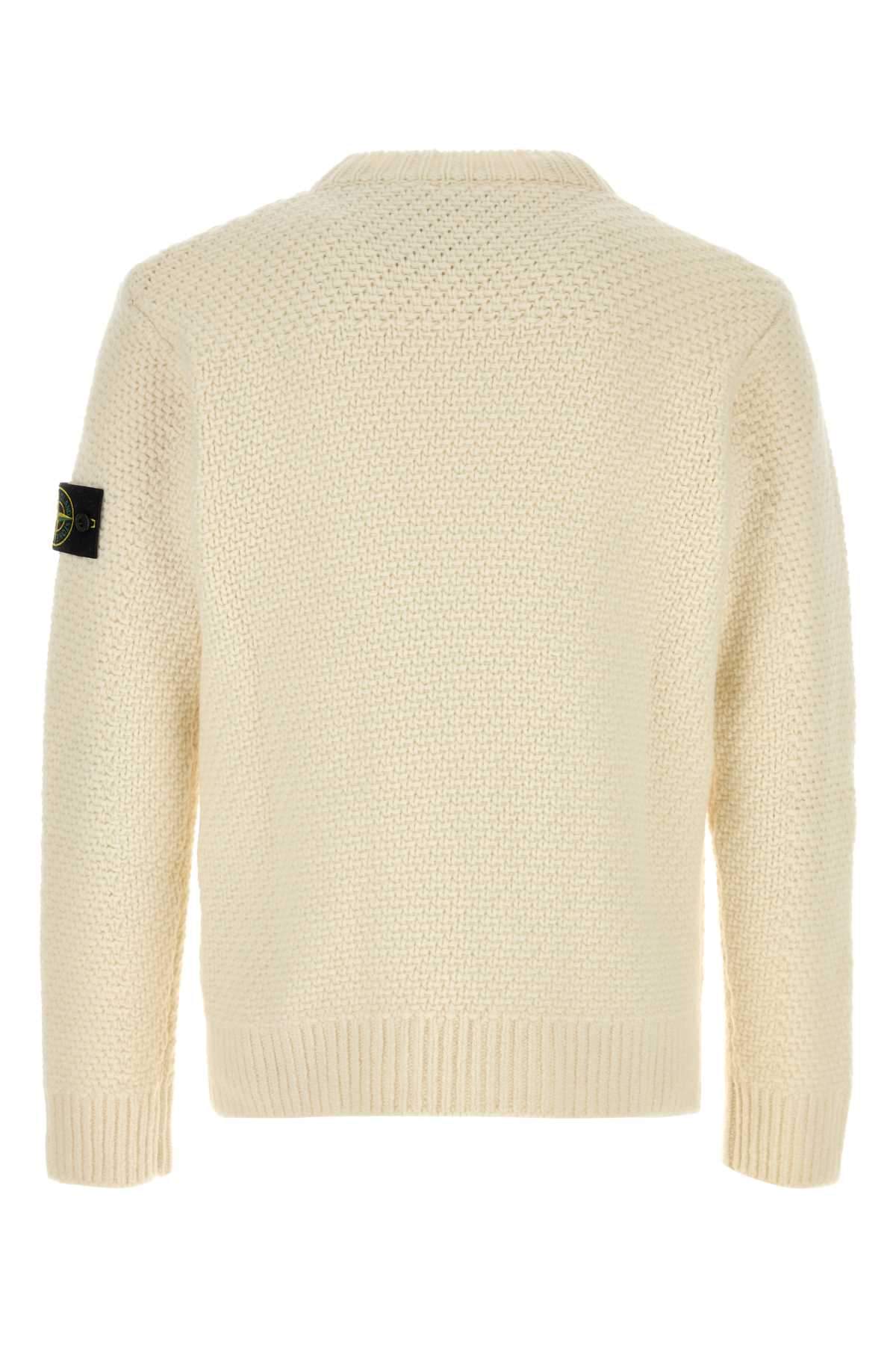 Stone Island Men White Wool Blend Sweater STONE ISLAND