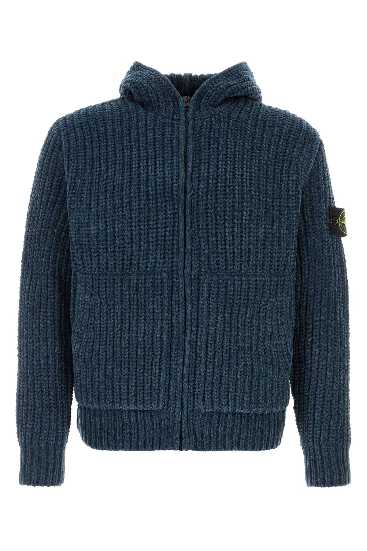 Stone Island Men Blue Cotton Cardigan STONE ISLAND