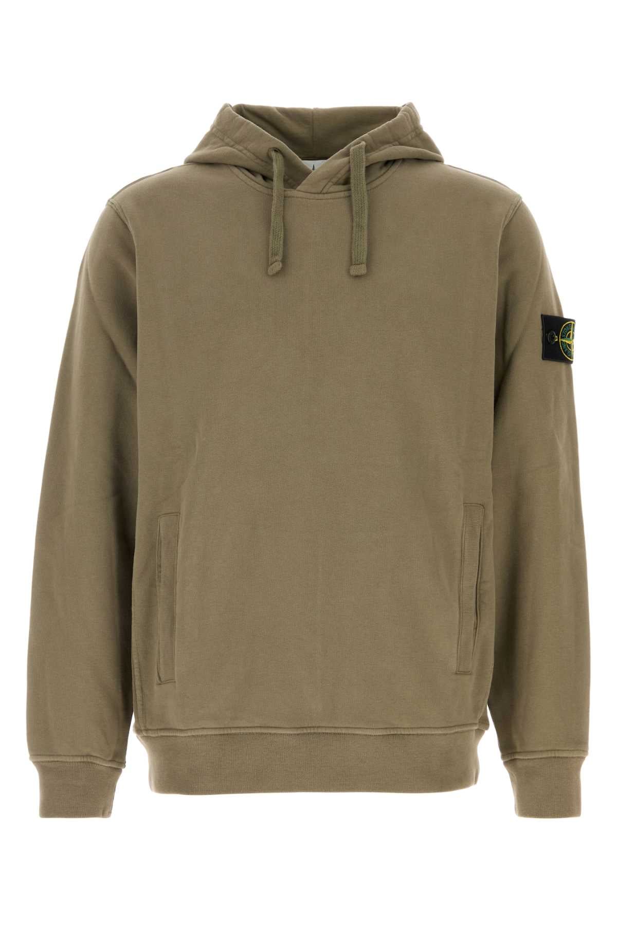 Stone Island Men Army Green Cotton Sweatshirt STONE ISLAND