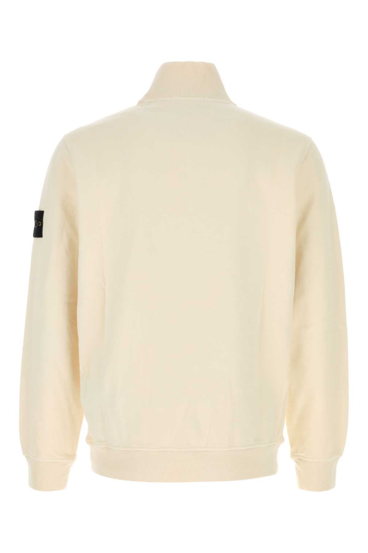 Stone Island Men Ivory Cotton Sweatshirt STONE ISLAND