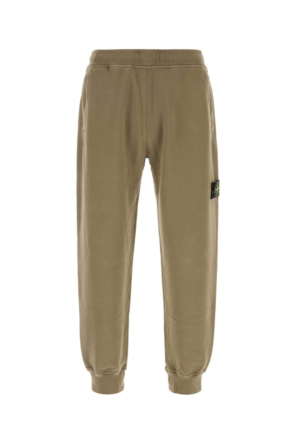 Stone Island Men Army Green Cotton Joggers STONE ISLAND