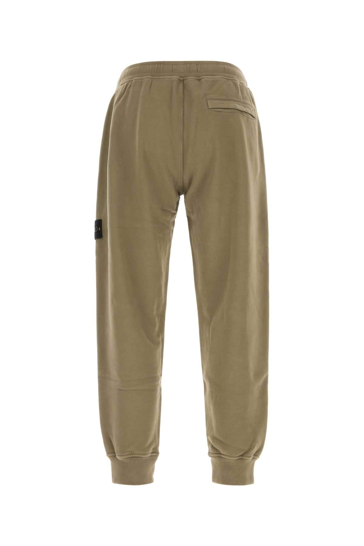 Stone Island Men Army Green Cotton Joggers STONE ISLAND
