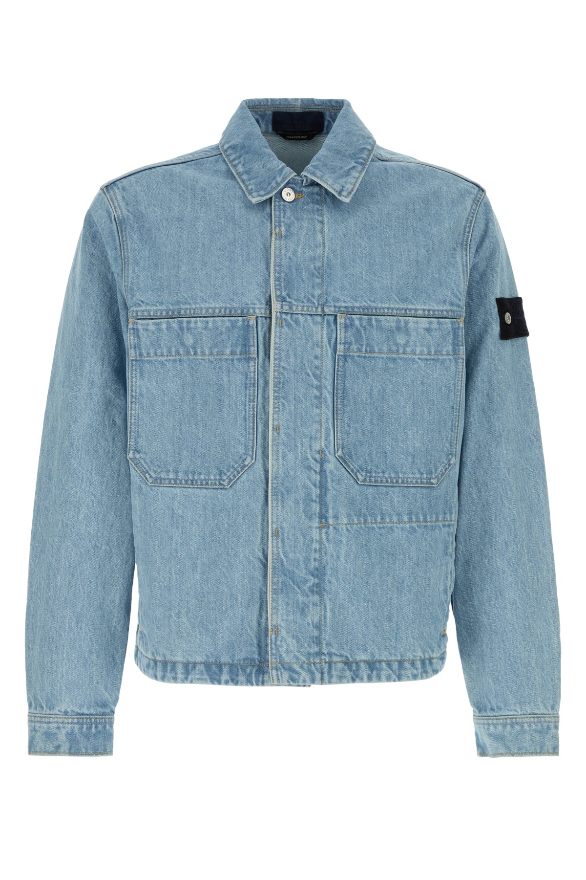 Stone Island Men Biker Jacket - Blue Light Wash STONE ISLAND