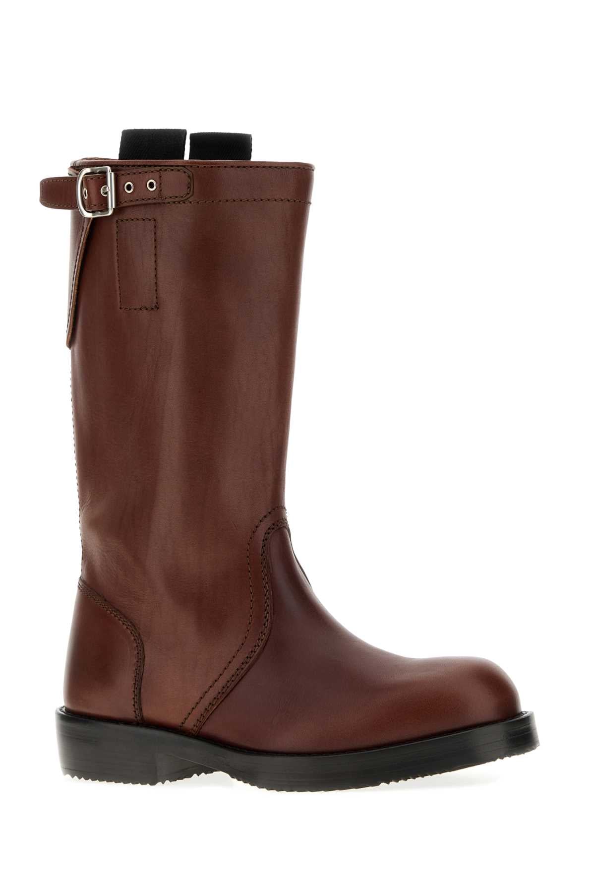 Dries Van Noten Women Chocolate Leather Boots DRIES VAN NOTEN