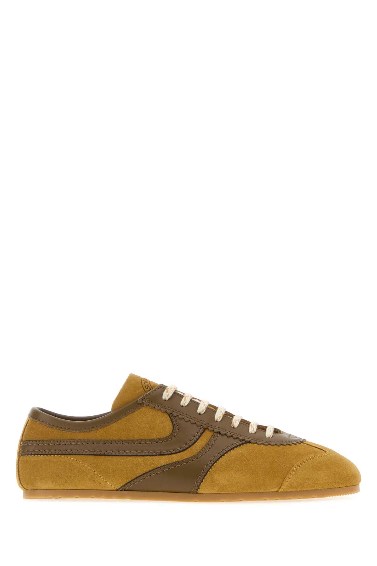 Dries Van Noten Women Mustard Suede Sneakers DRIES VAN NOTEN
