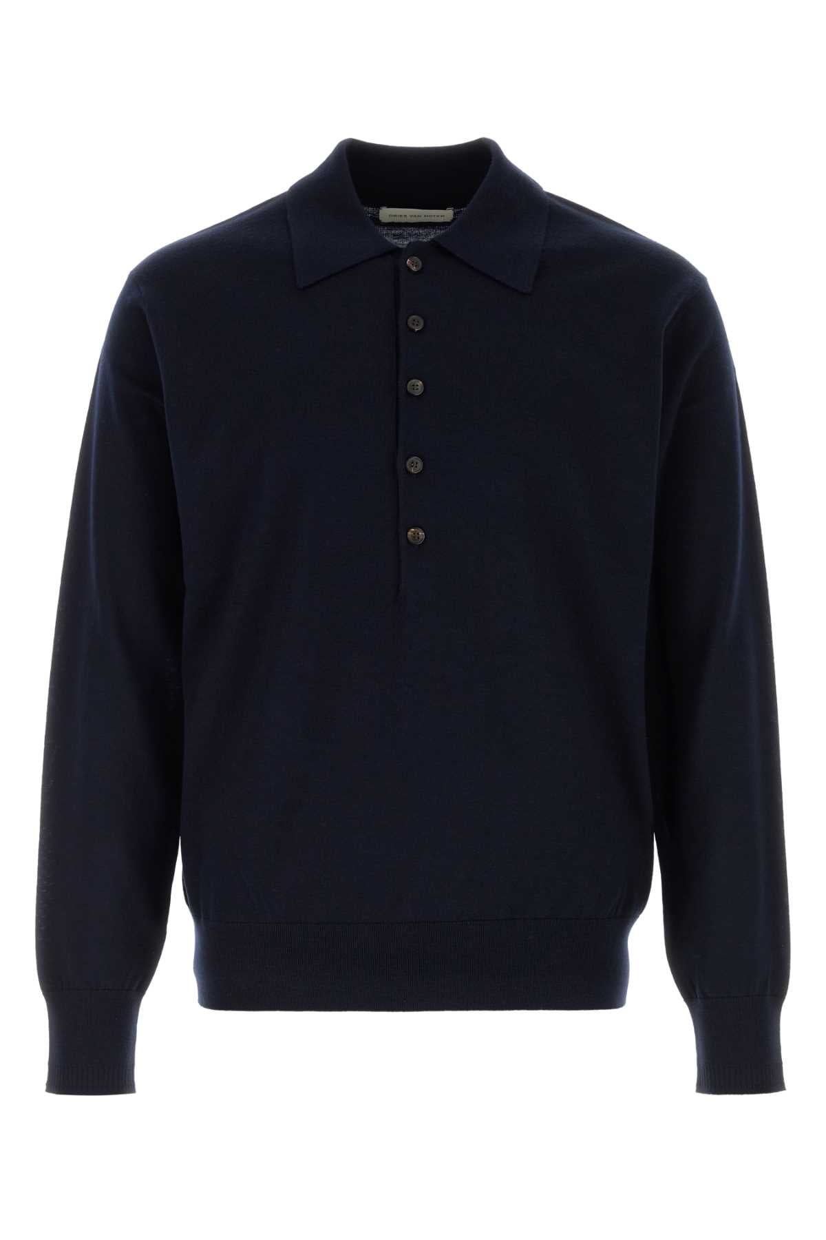 Dries Van Noten Men Navy Blue Wool Muano Sweater DRIES VAN NOTEN