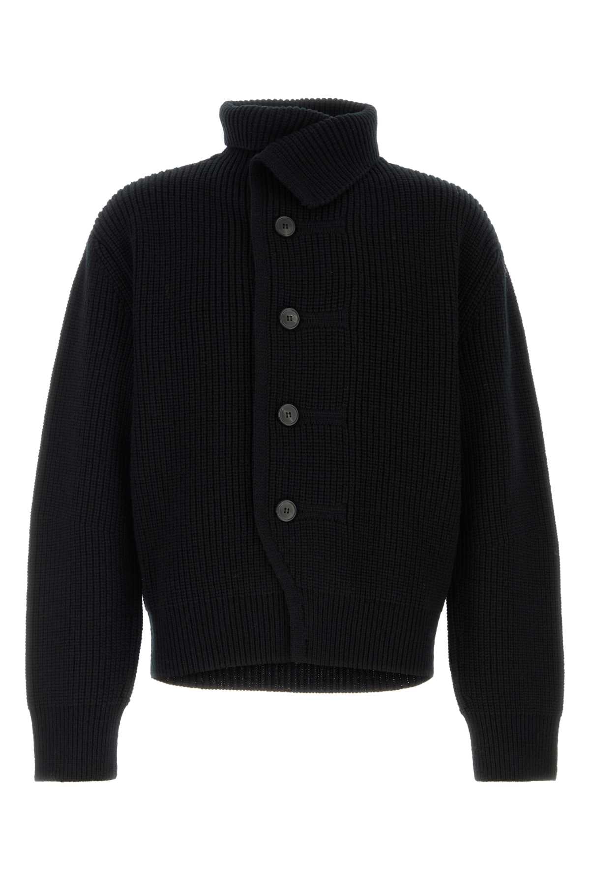 Dries Van Noten Men Black Wool Marino Cardigan DRIES VAN NOTEN