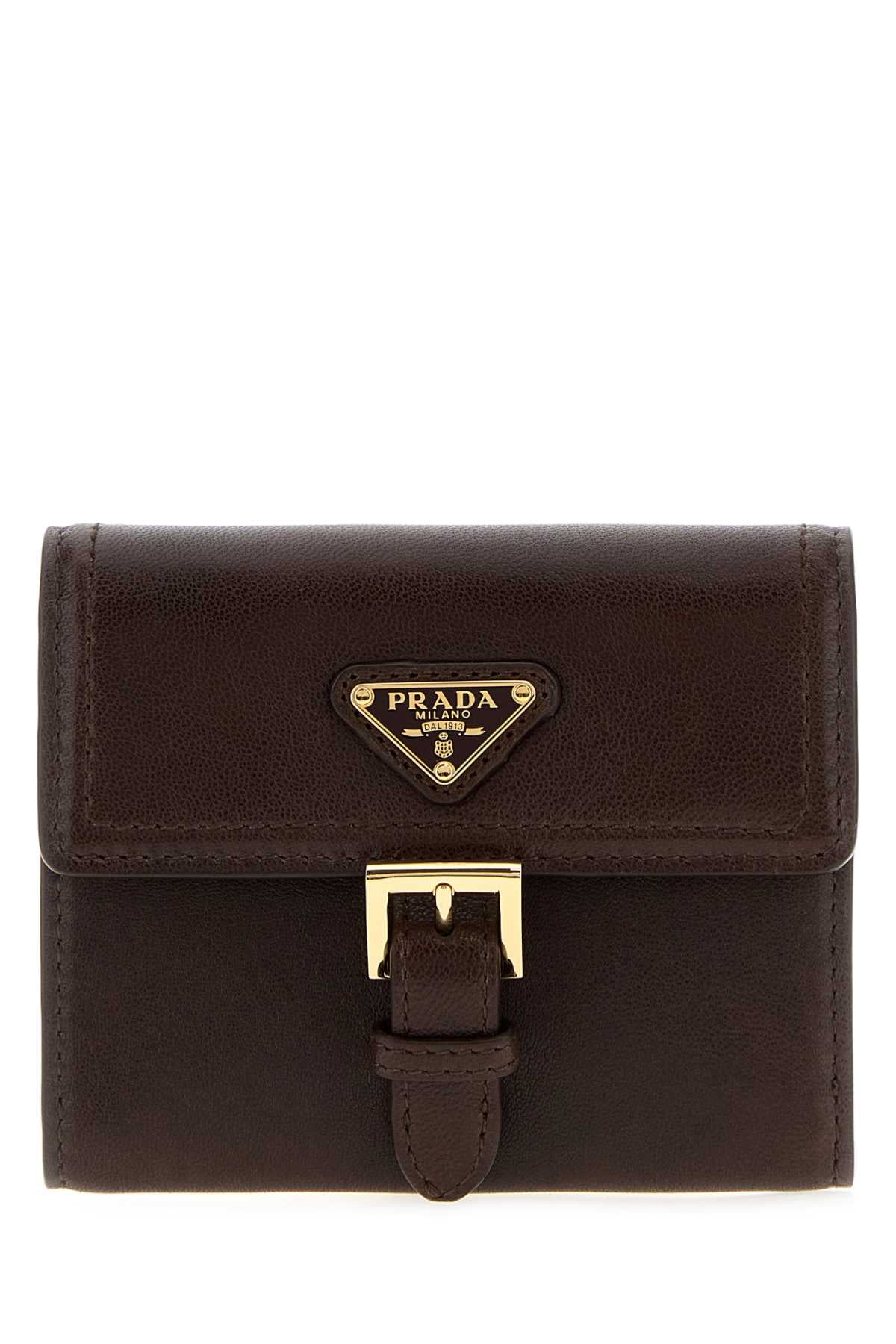Prada Women Brown Nappa Leather Wallet PRADA