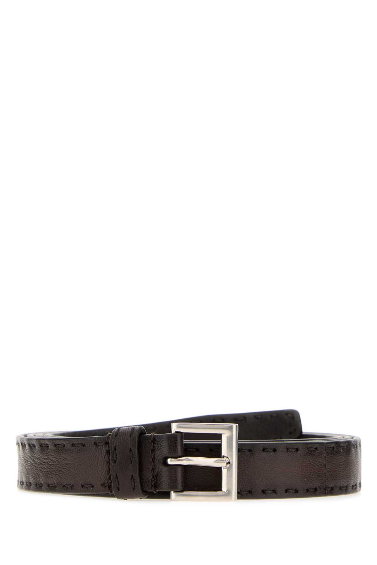 Prada Women Brown Nappa Leather Belt PRADA