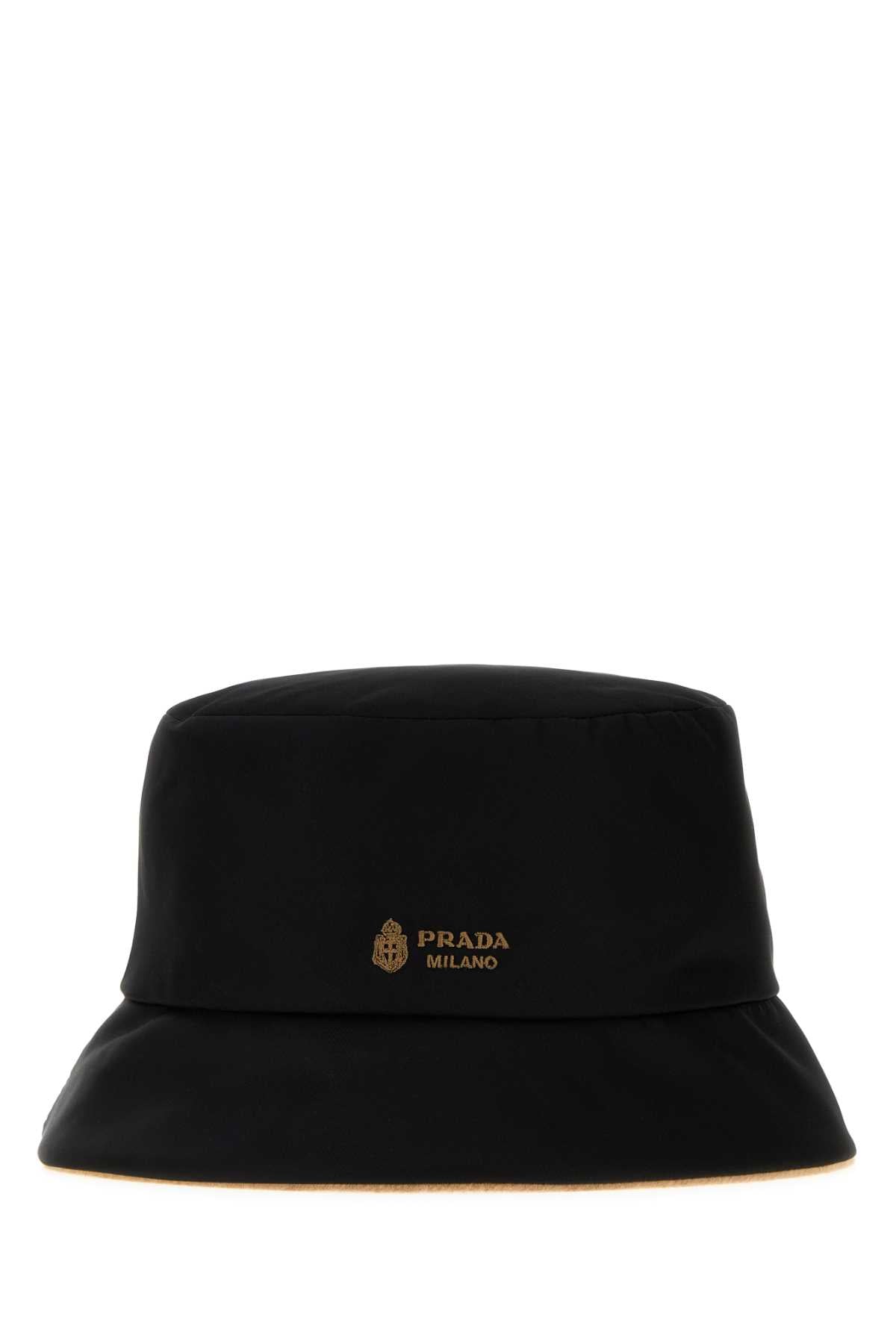 Prada Women Black Re-Nylon Reversible Bucket Hat PRADA