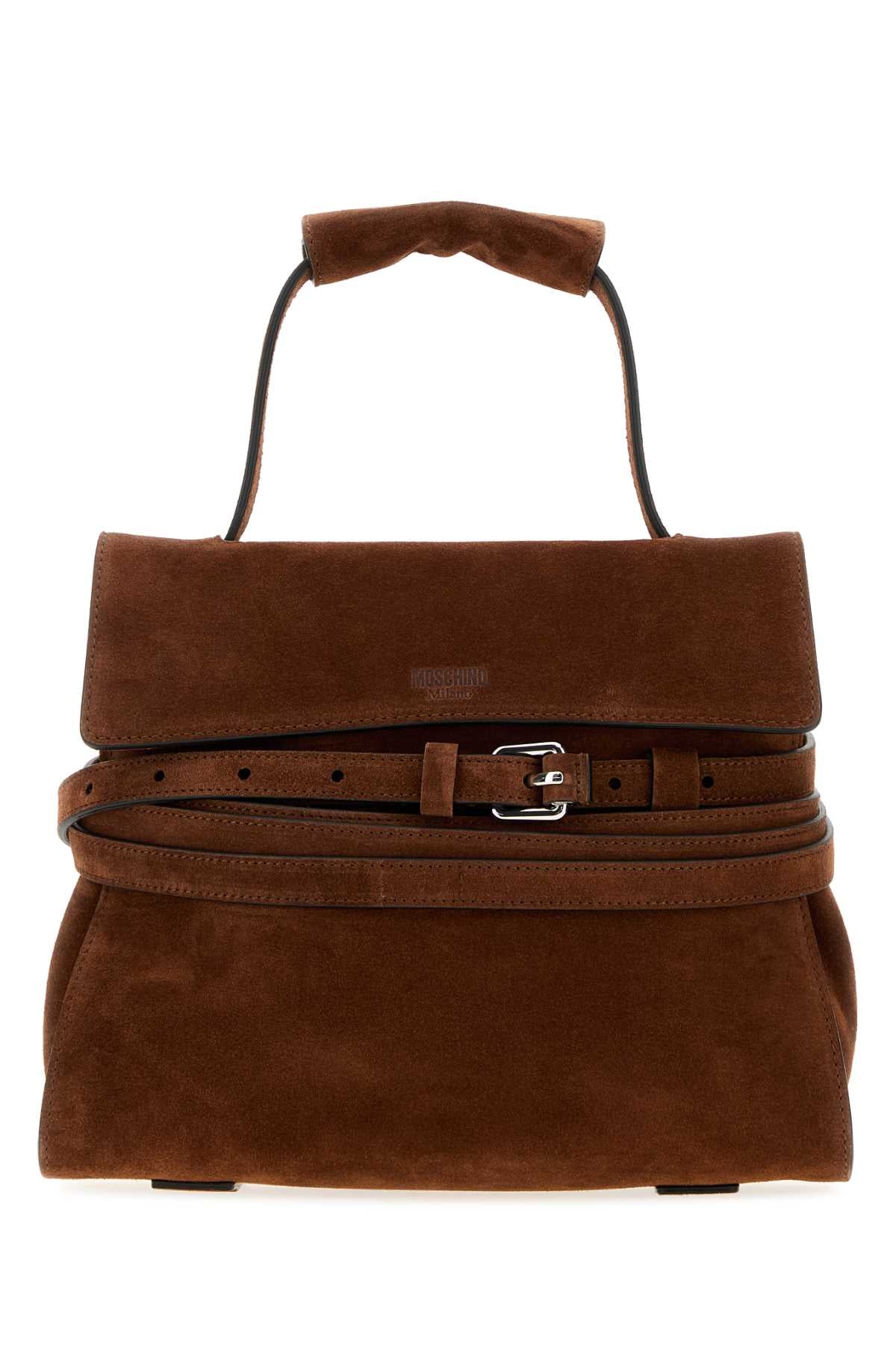 Moschino Women Brown Suede Regular Moschino Tie Me Handbag MOSCHINO