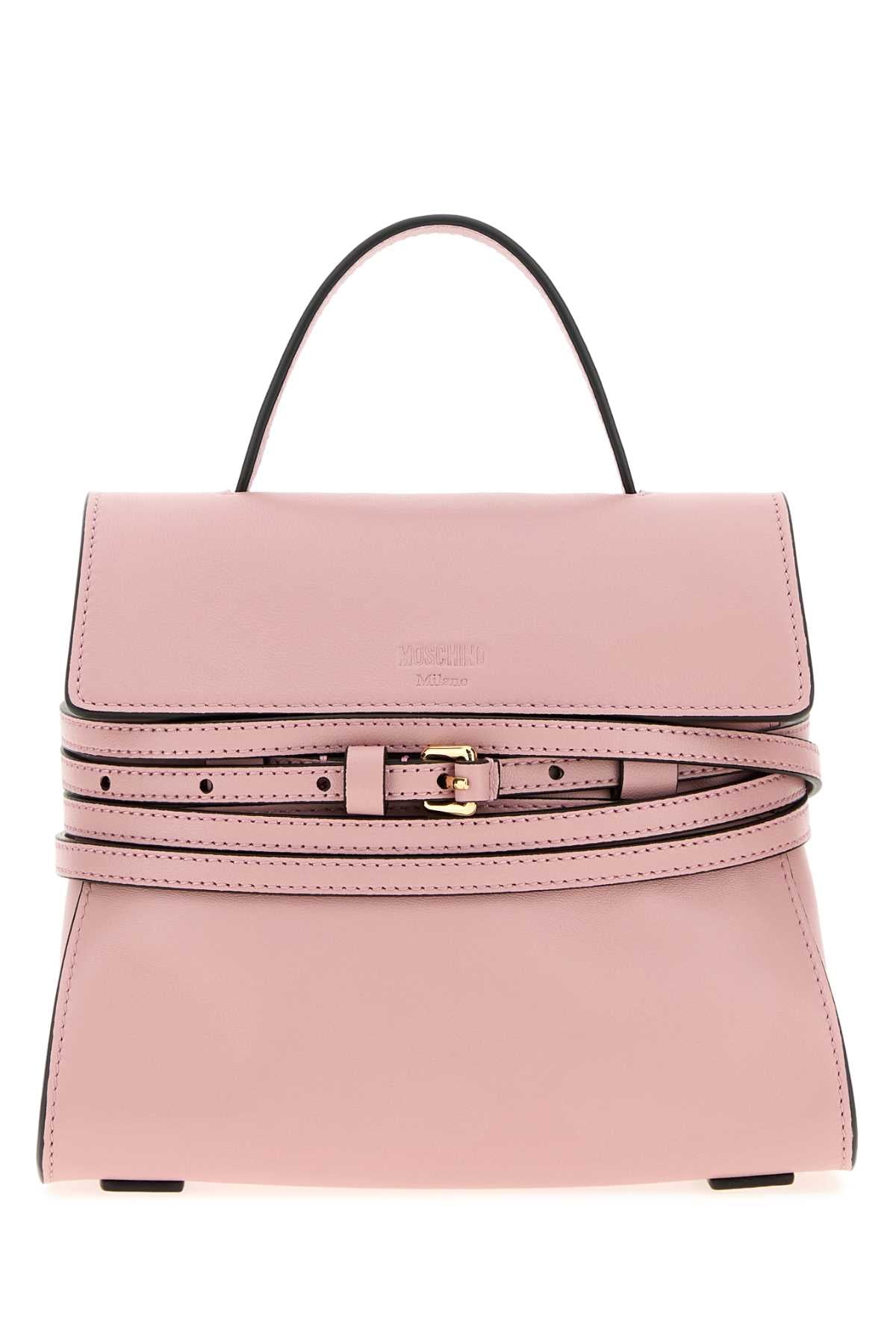 Moschino Women Pink Nappa Leather Small Moschino Tie Me Handbag MOSCHINO