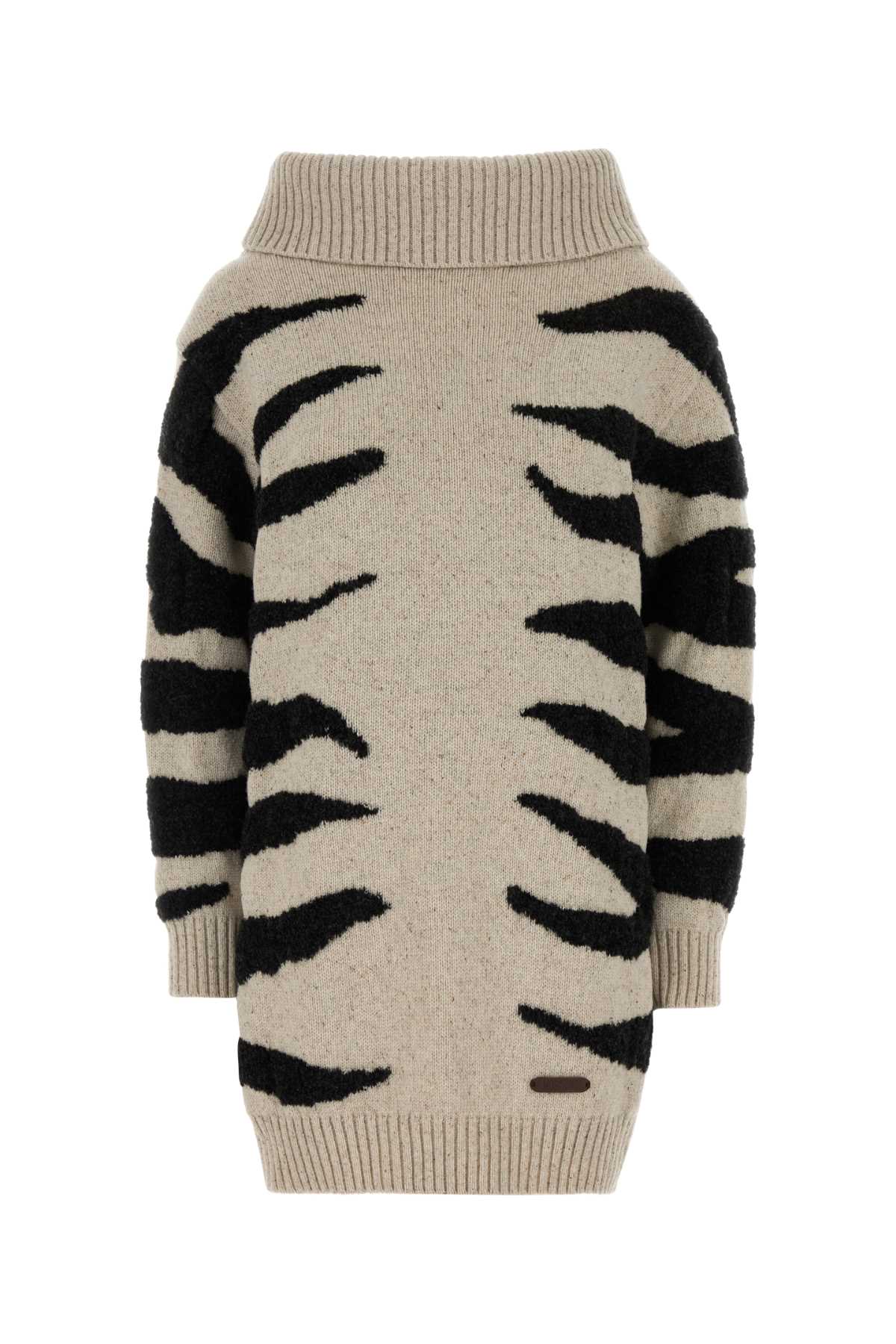 Moschino Women Sand Wool Blend Sweater Dress MOSCHINO