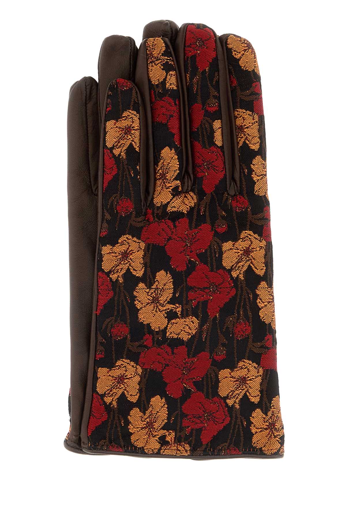 Dries Van Noten Men Multicolor Cotton And Leather Gloves DRIES VAN NOTEN