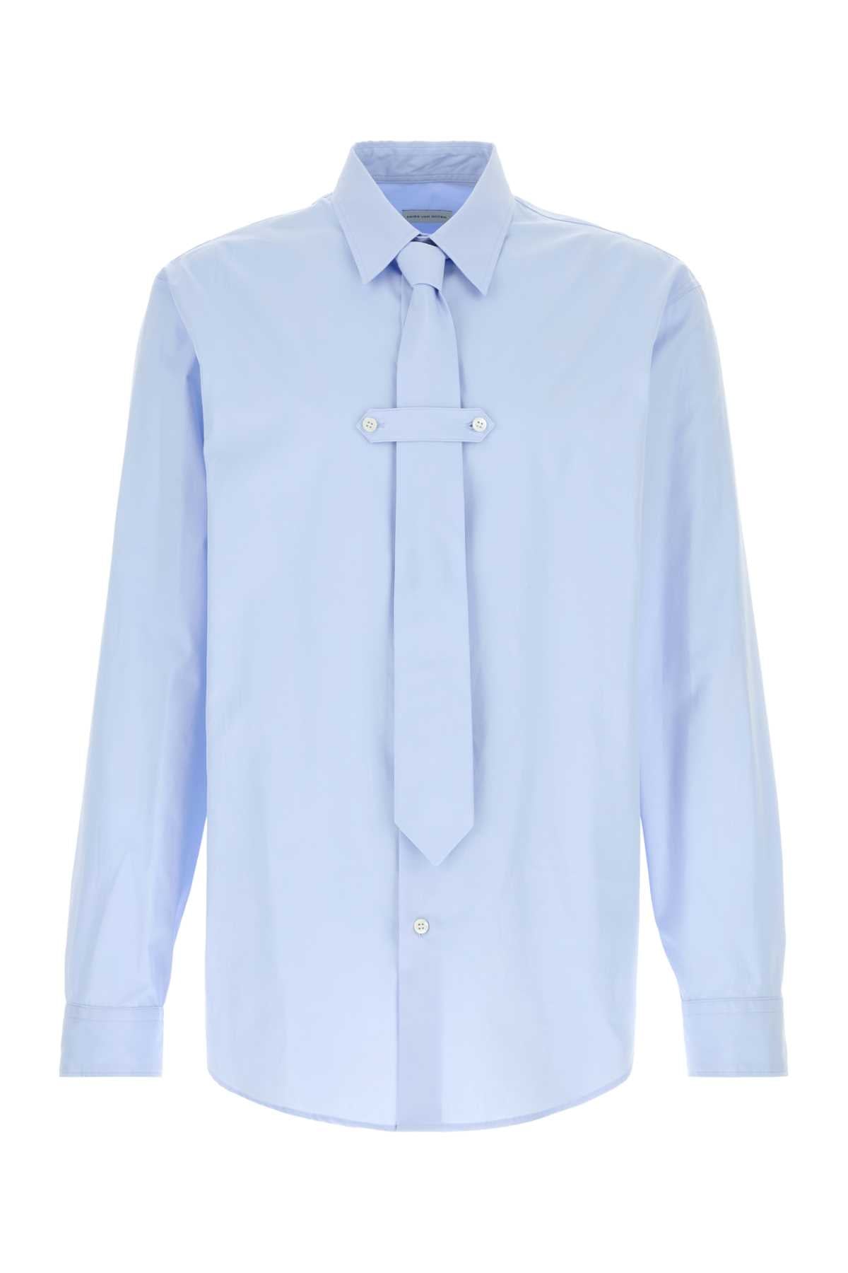 Dries Van Noten Men Light Blue Cilian Poplin Shirt DRIES VAN NOTEN