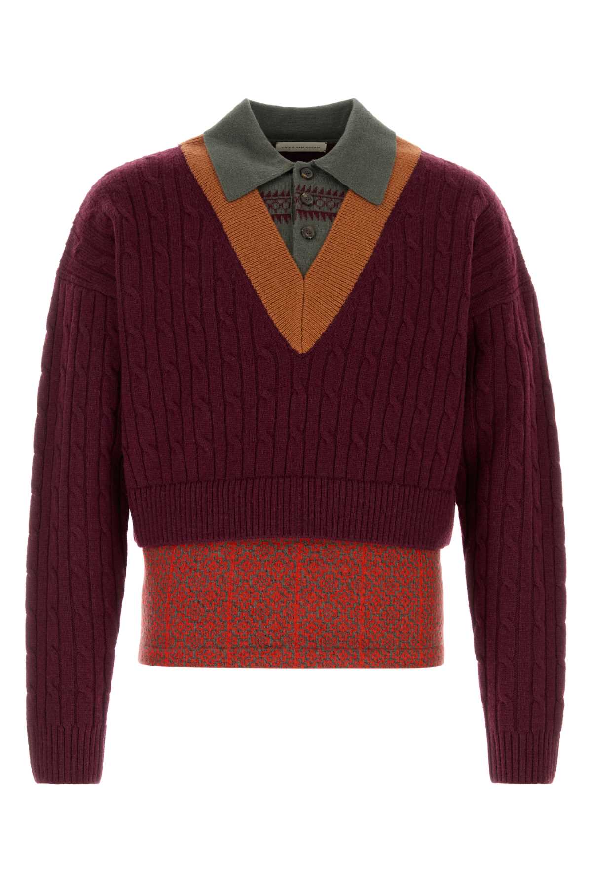 Dries Van Noten Men Multicolor Wool Blend Medan Polo Shirt DRIES VAN NOTEN