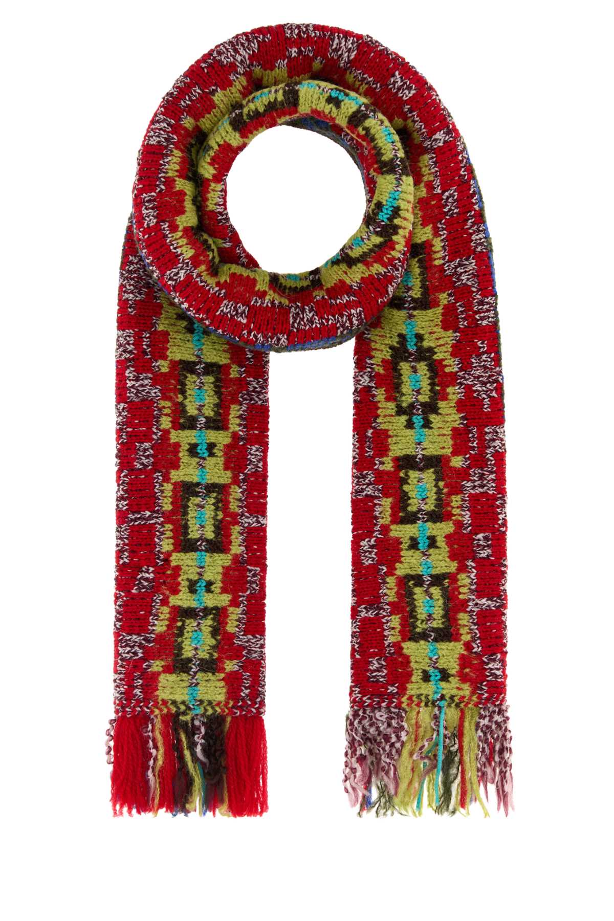 Dries Van Noten Men Embroidered Wool Blend Marka Scarf DRIES VAN NOTEN