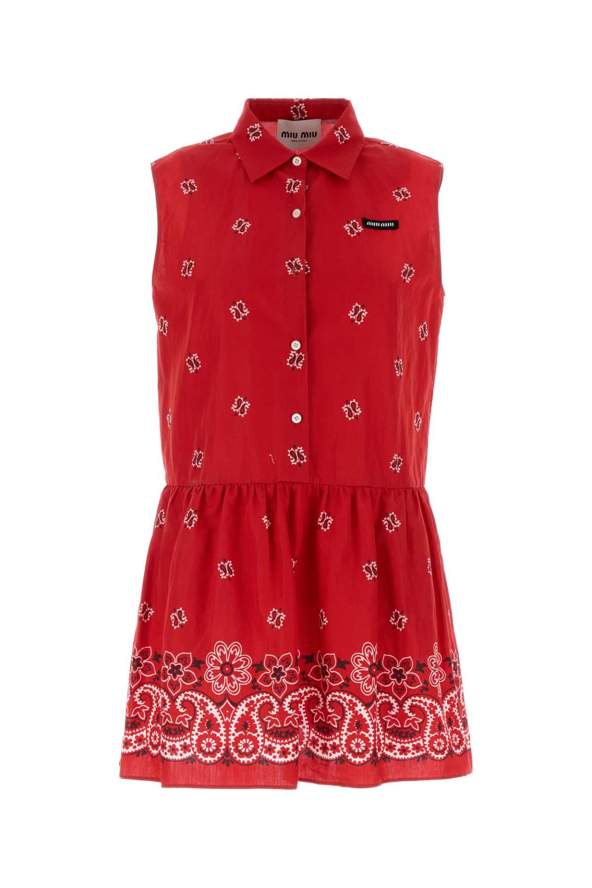 Miu Miu Women Printed Cotton Blend Dress MIU MIU
