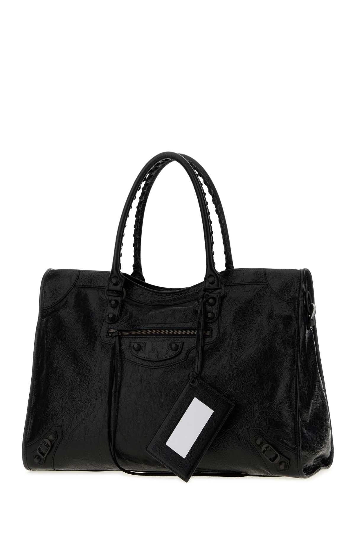Balenciaga Men Black Leather Large Le City Handbag BALENCIAGA