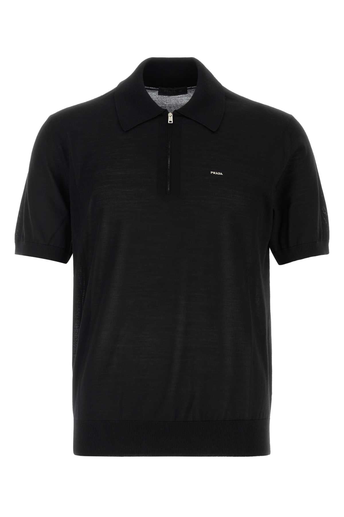 Prada Men Black Wool Polo Shirt PRADA