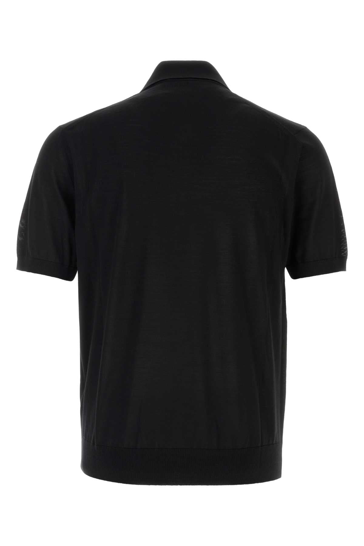 Prada Men Black Wool Polo Shirt PRADA